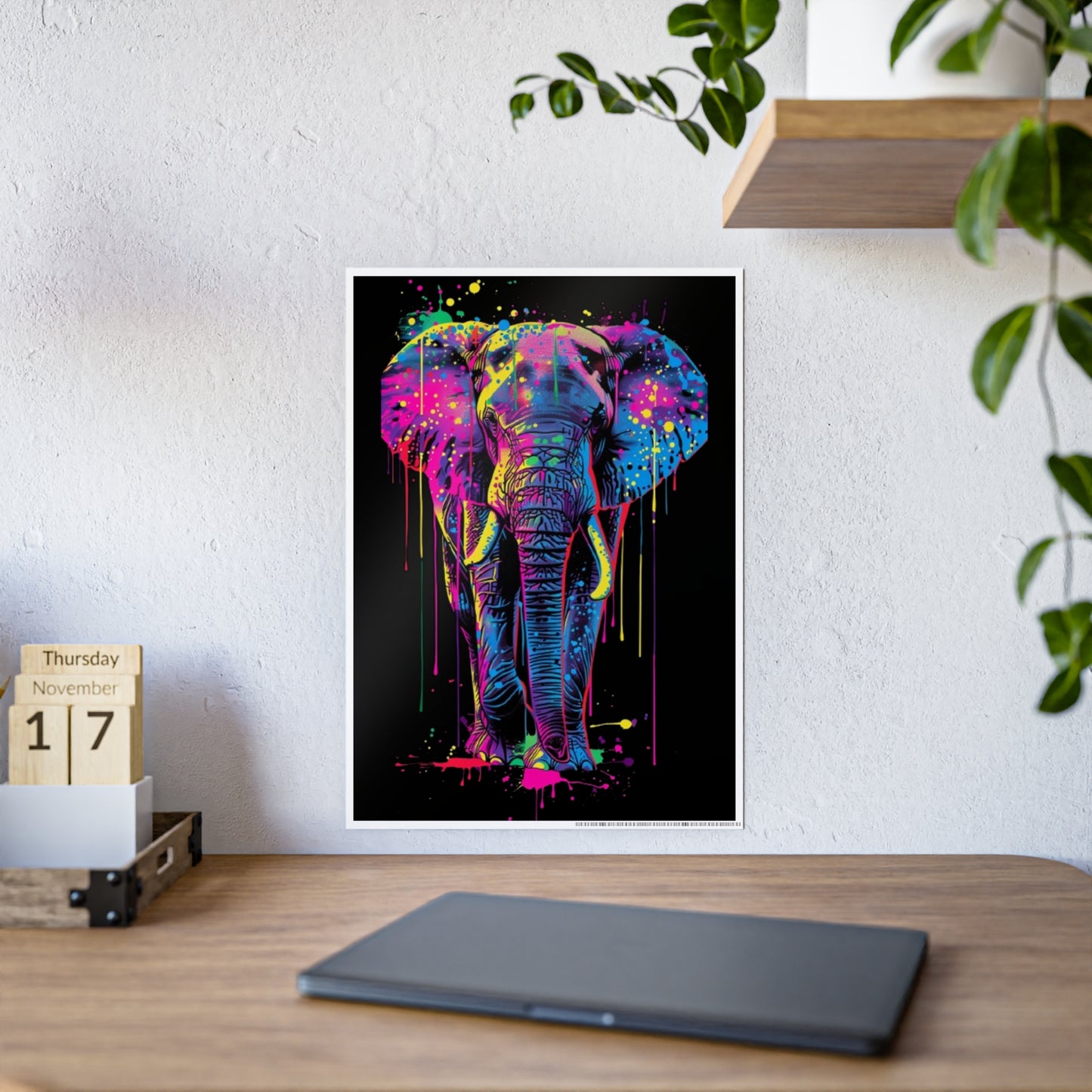Vibrant Elephant Art Poster for Stunning Glossy Wall Decor - VYBE Shop
