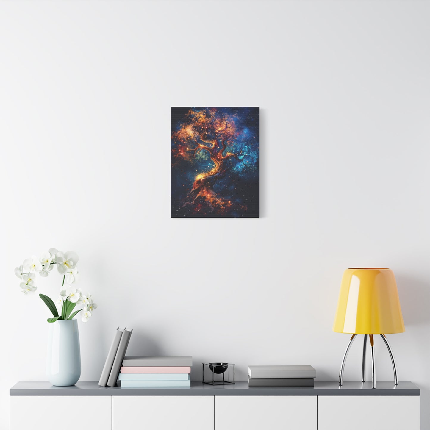 Galactic Tree Canvas Print, Vibrant Cosmic Art, Home Décor, Gift for Nature Lovers, Unique Wall Art, Space-Themed Decoration - VYBE Shop