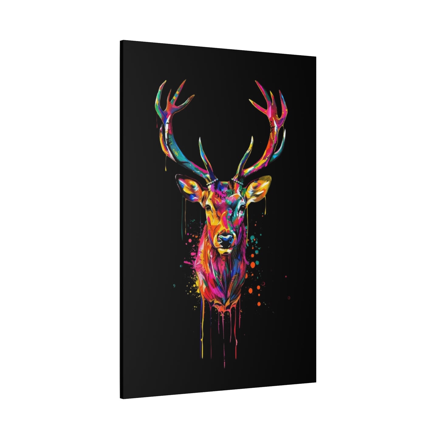 Neon Deer Design Matte Canvas Framed Print - VYBE Shop