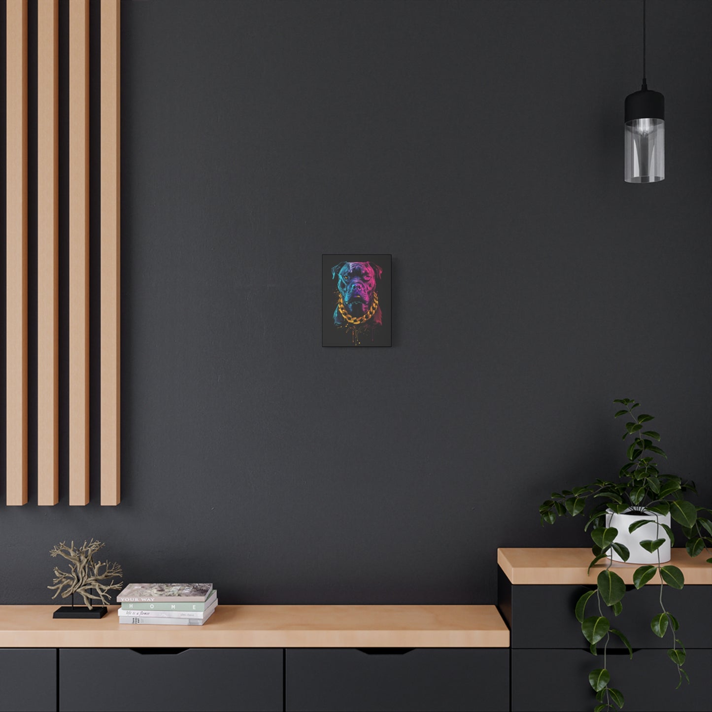 Neon Dog Portrait Canvas Print, Colorful Pet Art Wall Decor, Dog Lover Gift, Home Decoration, Unique Pet Memorial - VYBE Shop