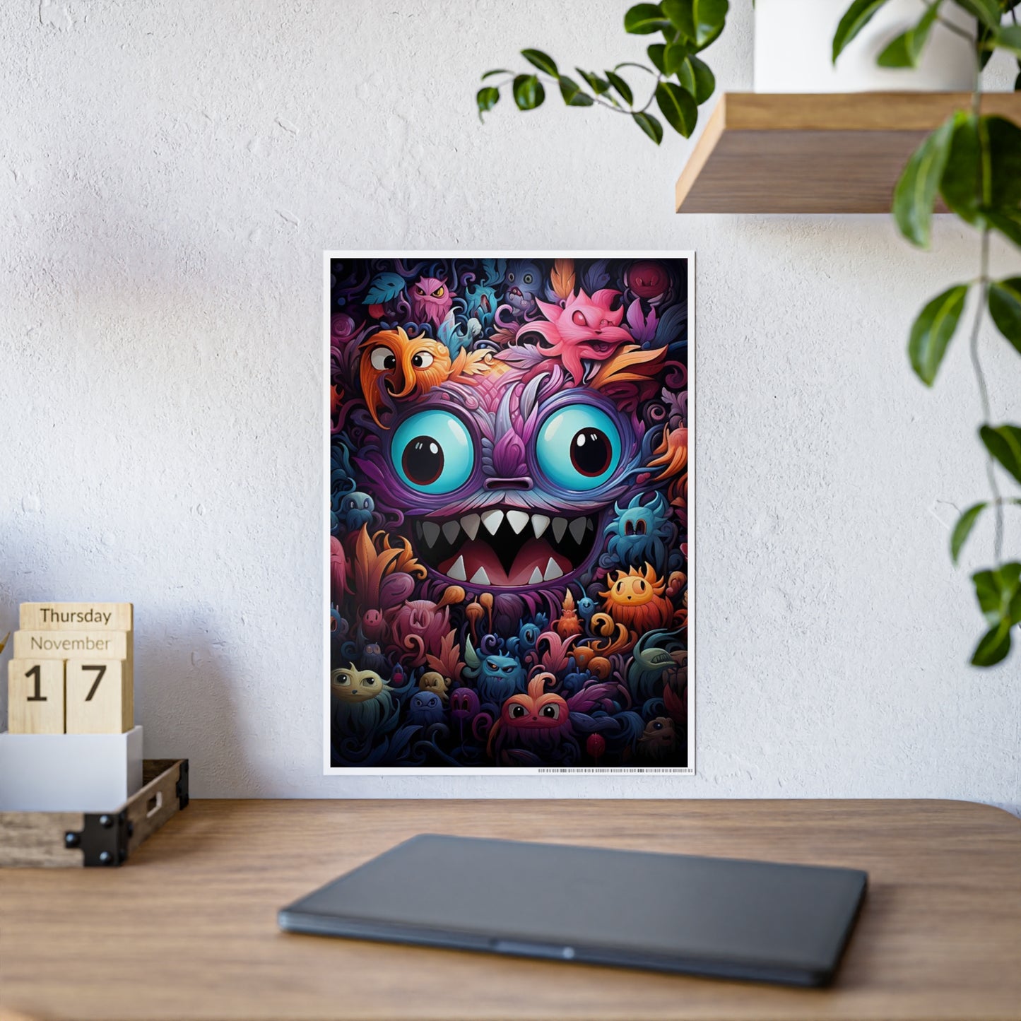Vibrant Monster Wall Poster| Cute Decor, Kids Room Art - VYBE Shop