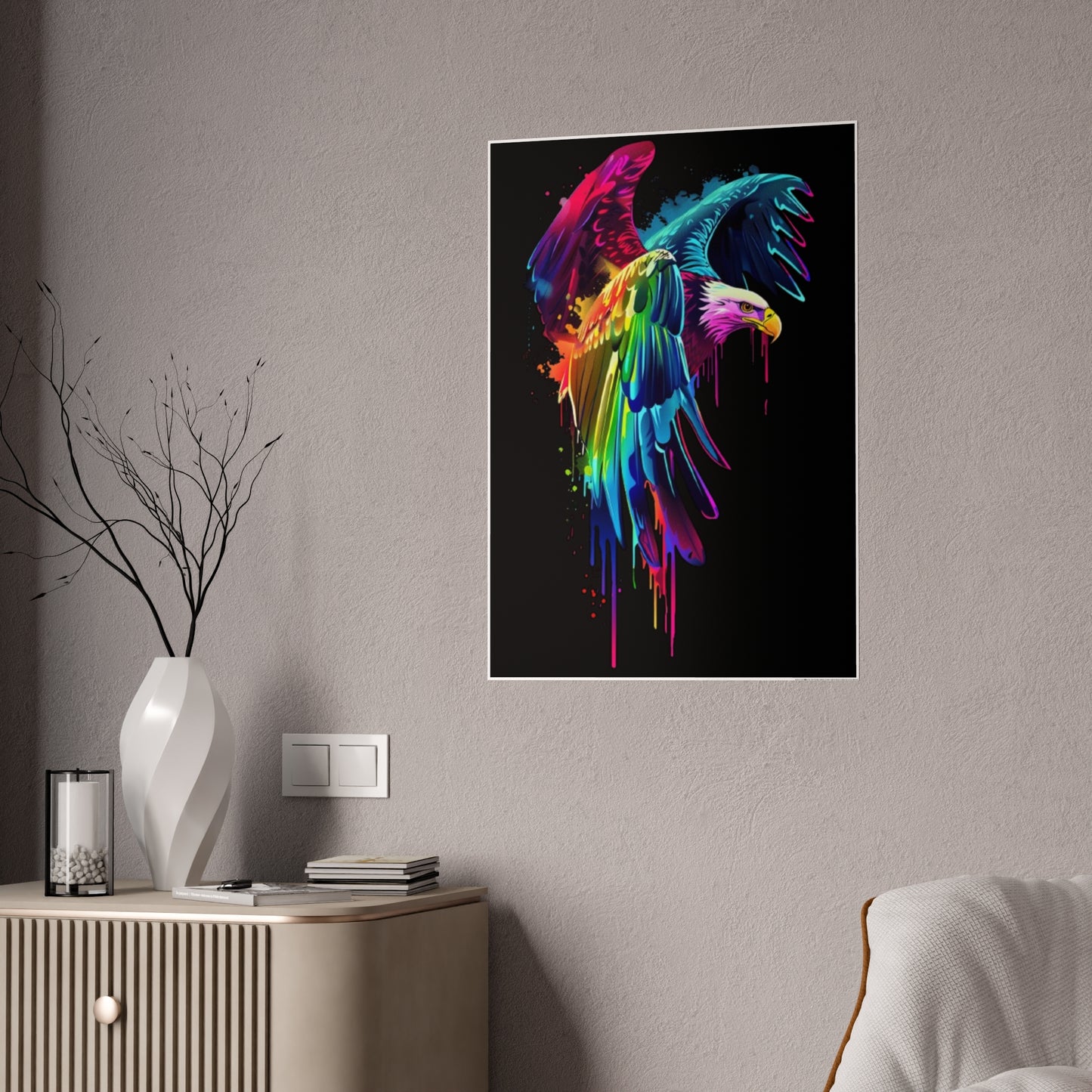 Vibrant Eagle Wall Art - Colorful Gloss Poster for Stunning Home Decor - VYBE Shop