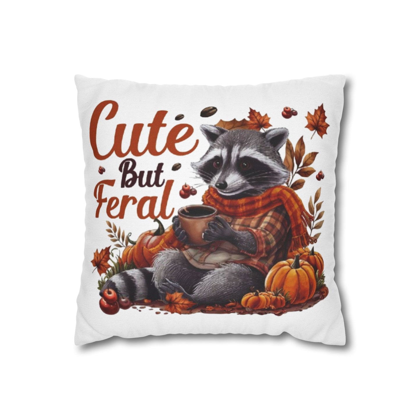 Cute Raccoon Pillowcase | Cozy Fall Decor for Animal Lovers, Autumn Home Accent Decorative Cushion Cover - VYBE Shop