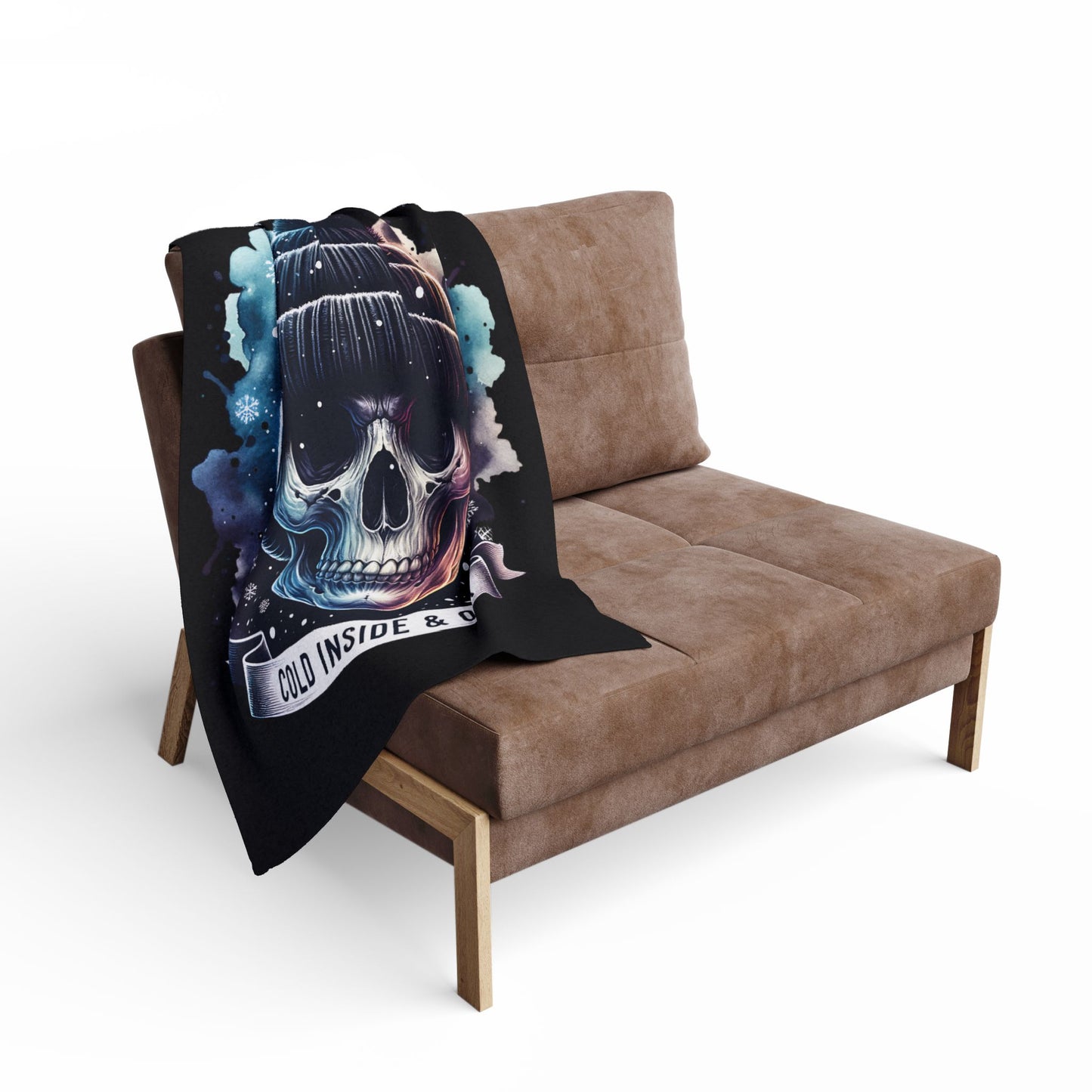 Chilling Skull Fleece Blanket - Cozy Throw for Skull Lovers, Gothic Decor, Halloween, Winter Warmth, Gift Idea - VYBE