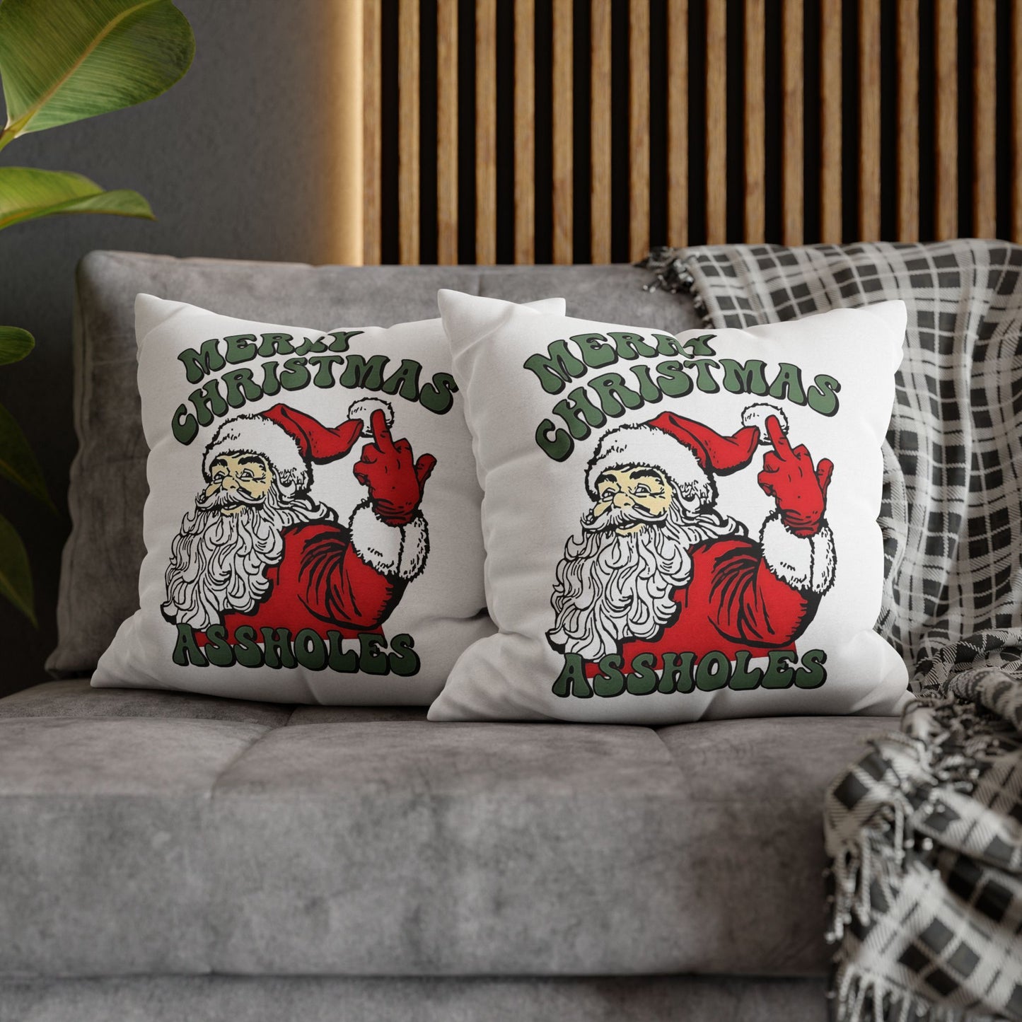 Funny Holiday Pillowcase, Merry Christmas Pillow, Quirky Christmas Decor, Santa Pillow, Gift for Friends, Home Decor - VYBE Shop