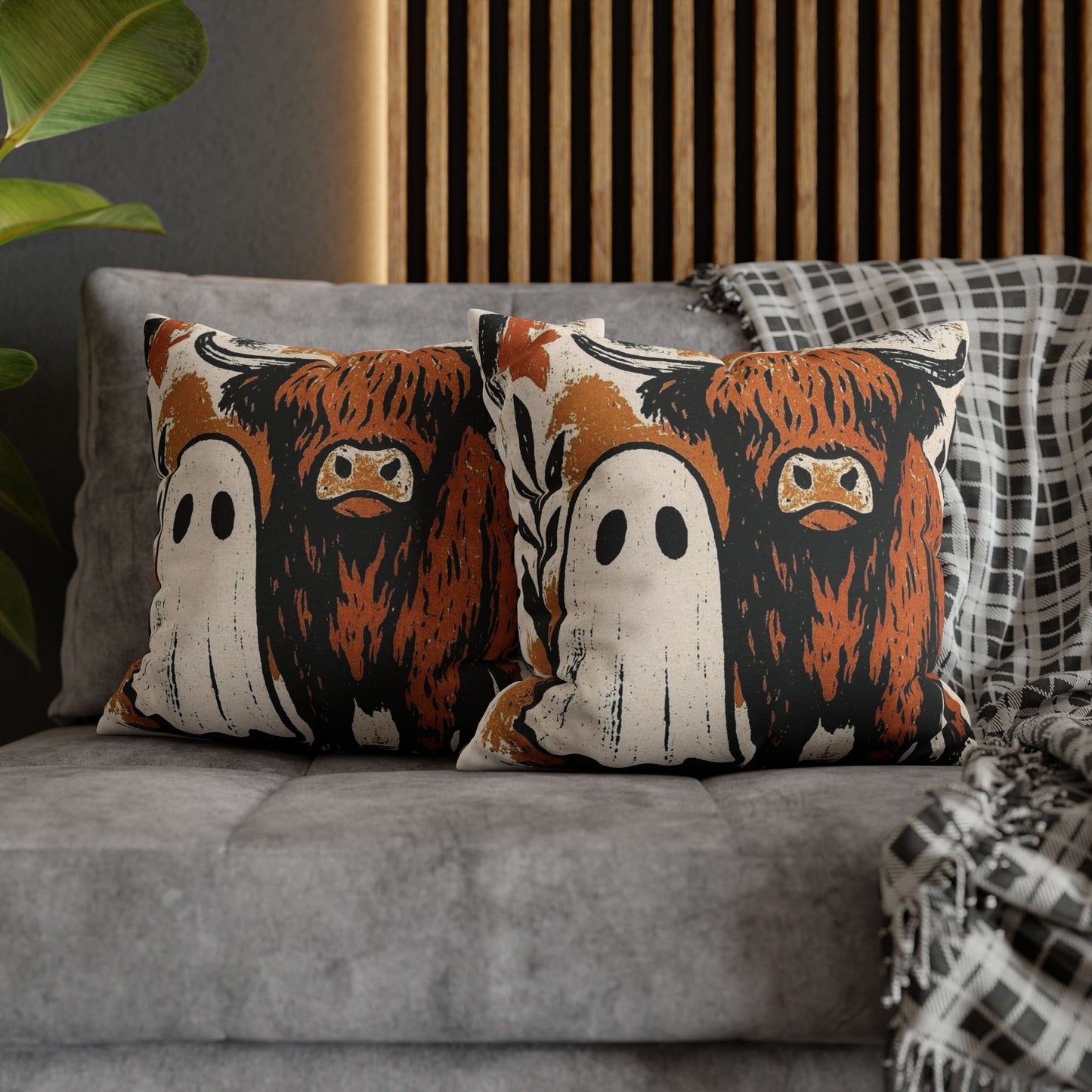 Spooky Cow Ghost Pillowcase - Cozy Halloween Decor - VYBE Shop