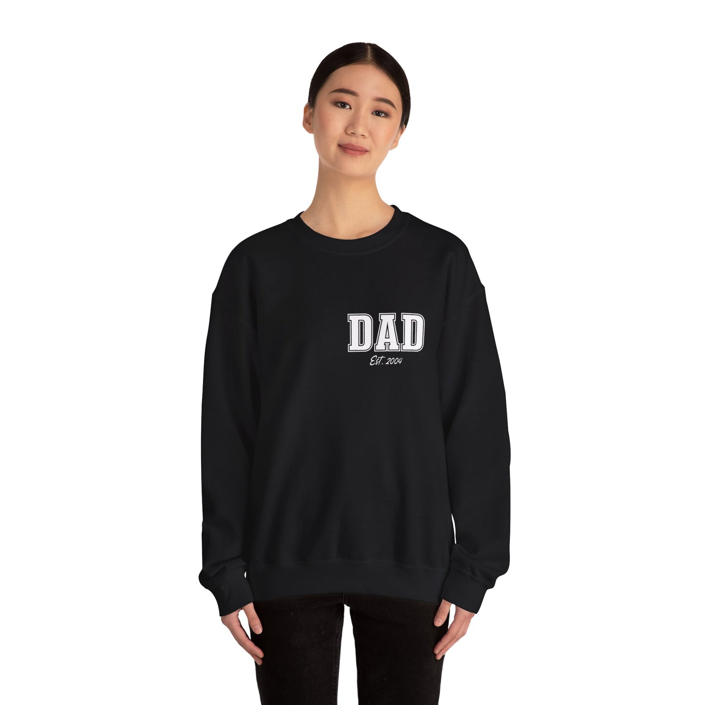 Custom Dad Crewneck Sweatshirt with Personalized Child's Birth Year - VYBE
