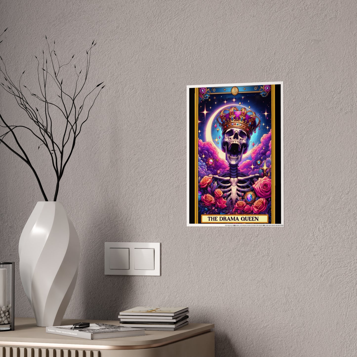 Drama Queen Skeleton Poster - Unique Tarot Wall Decor for Your Space - VYBE Shop