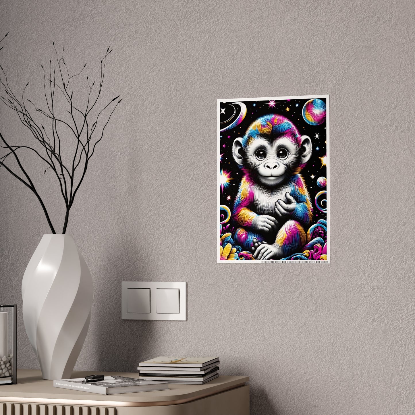 Vibrant Monkey Art Poster, Colorful Wall Decor - VYBE Shop