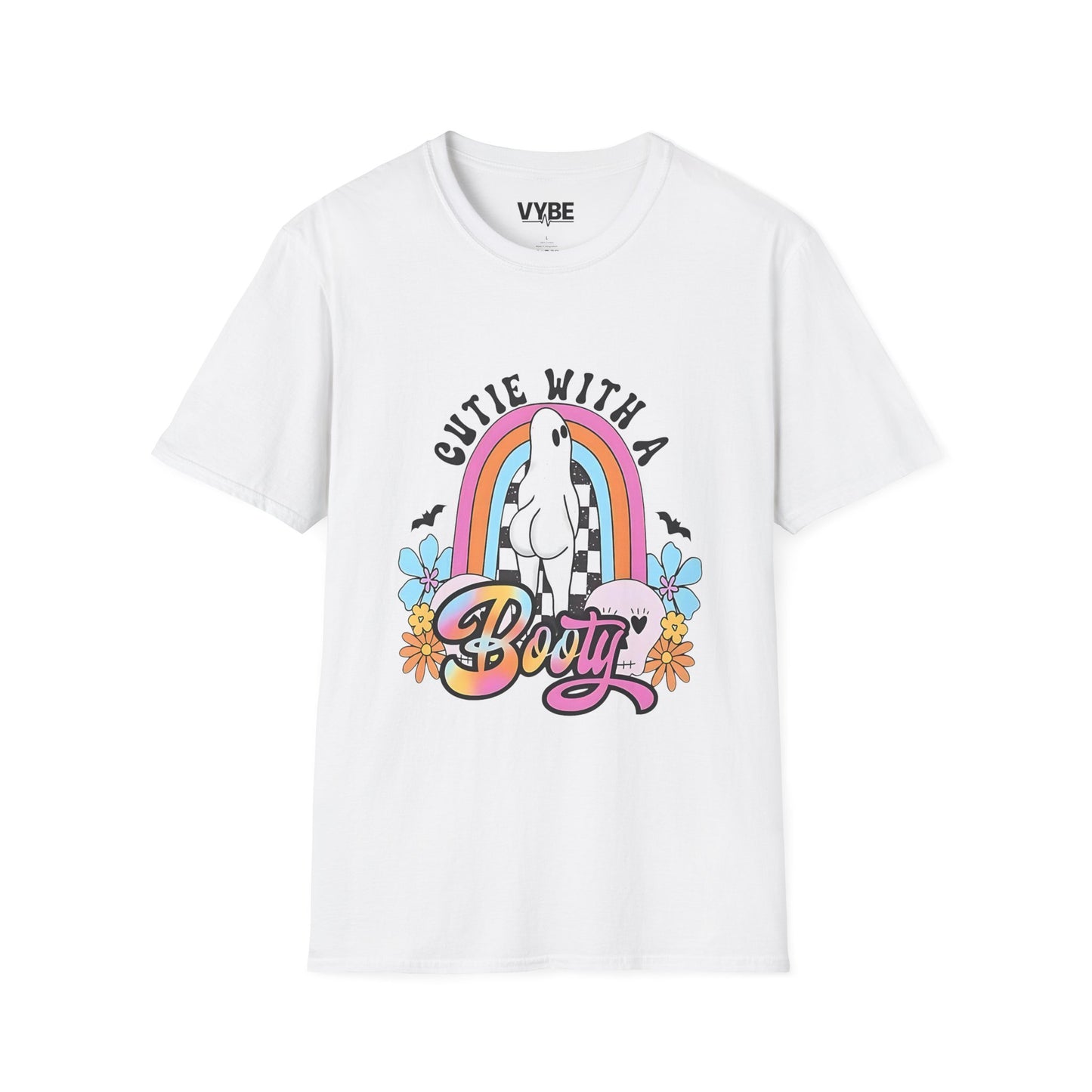Cutie With A Booty Ghost T-Shirt, Perfect for Casual Wear, Gifts - VYBE Shop