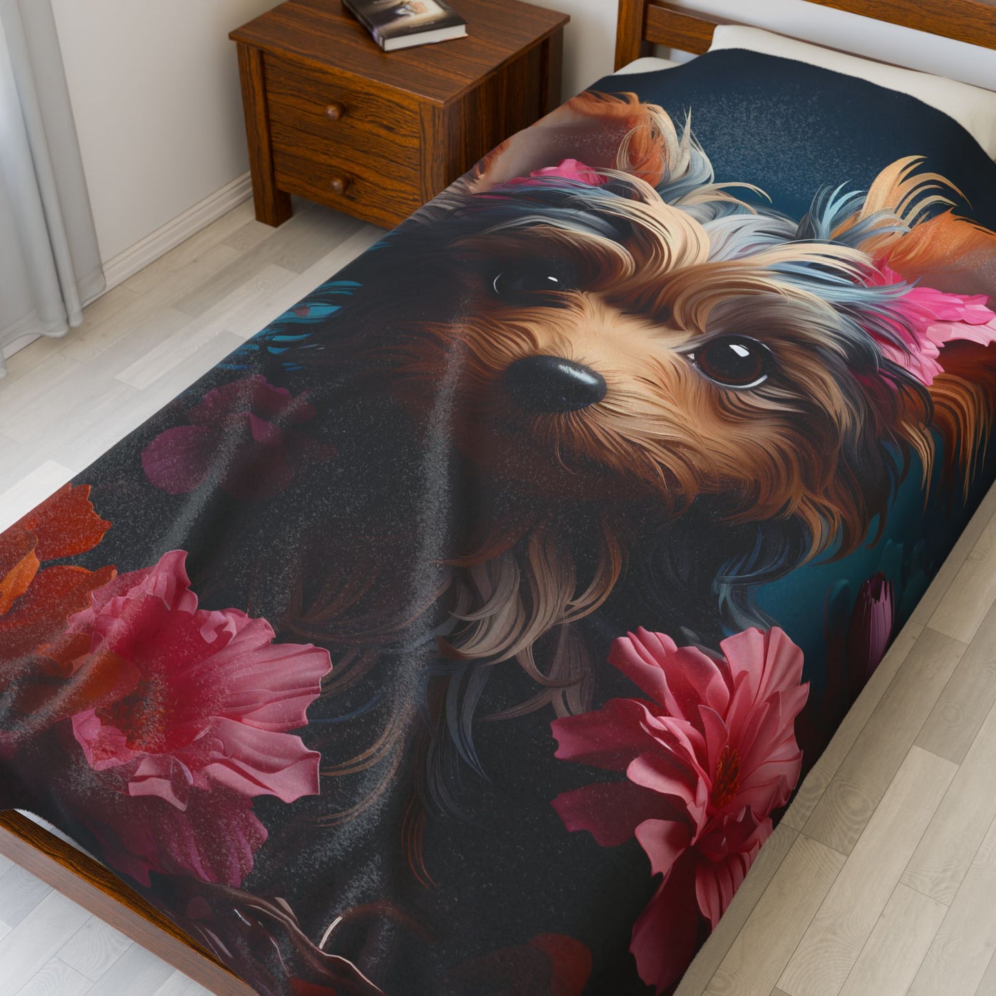 Yorkie Plush Blanket, Pet Lover Gift - VYBE Shop