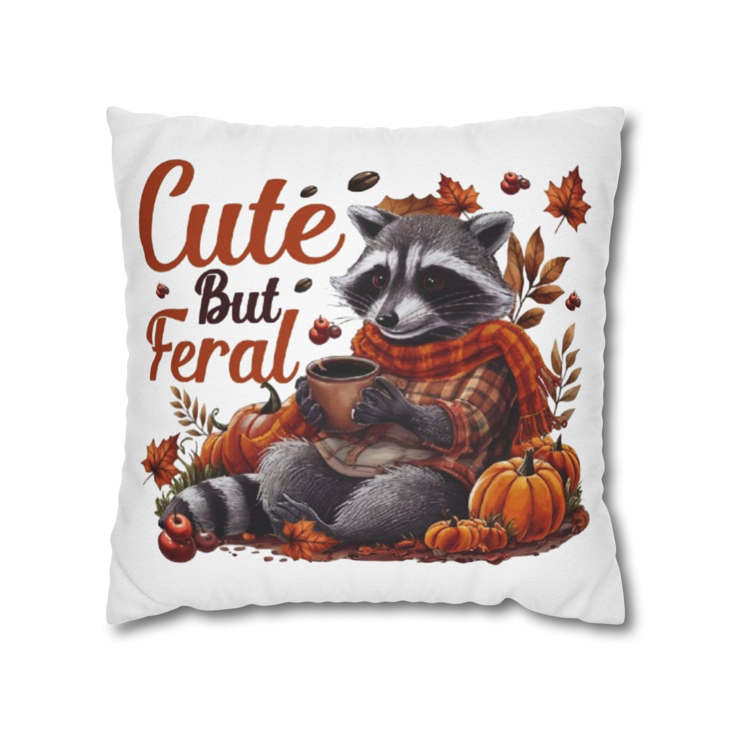 Cute Raccoon Pillowcase | Cozy Fall Decor for Animal Lovers, Autumn Home Accent Decorative Cushion Cover - VYBE Shop