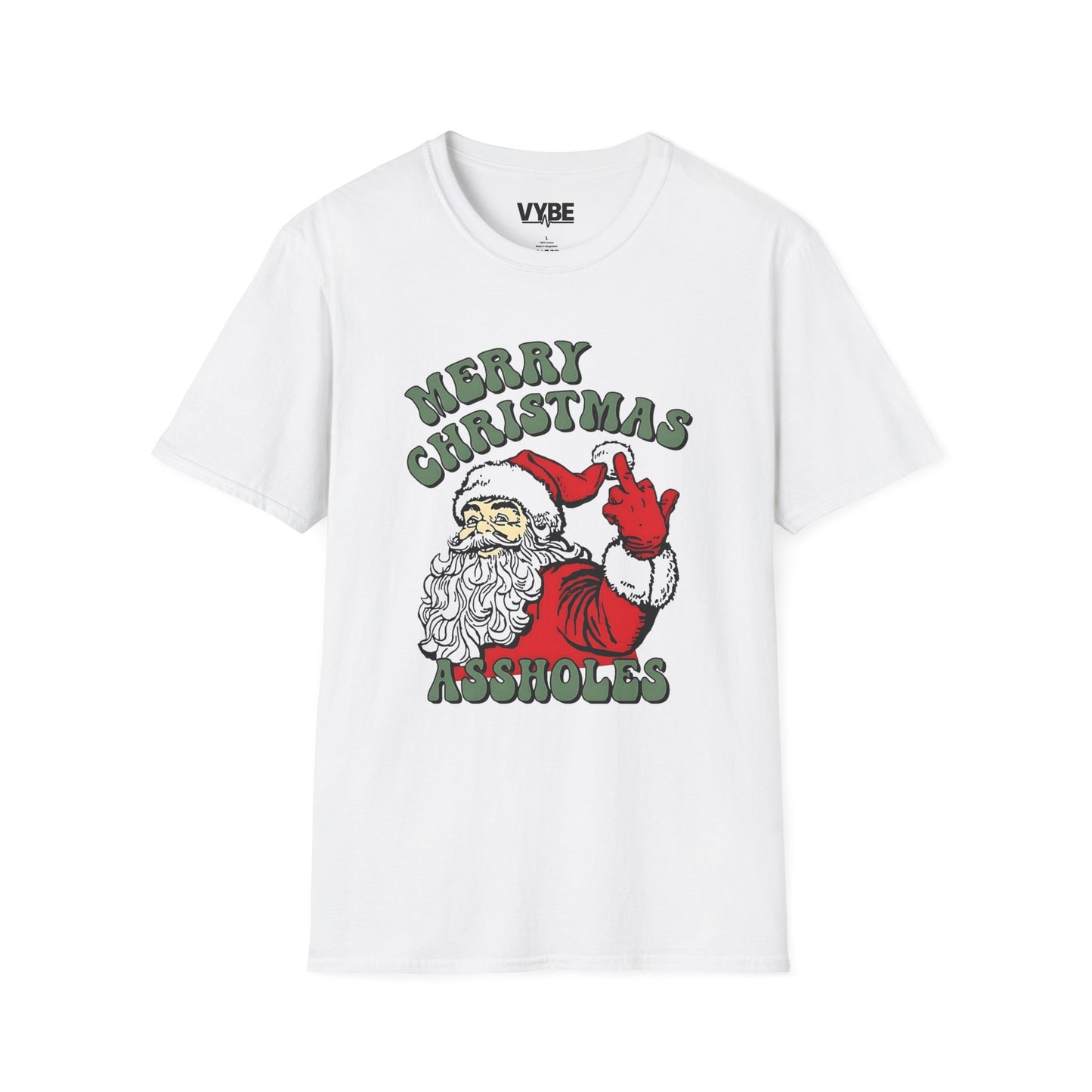 Christmas- Funny T-Shirt, Merry Christmas A**holes Graphic Tee, Holiday Humor Shirt, Gift for Him/Her - VYBE Shop