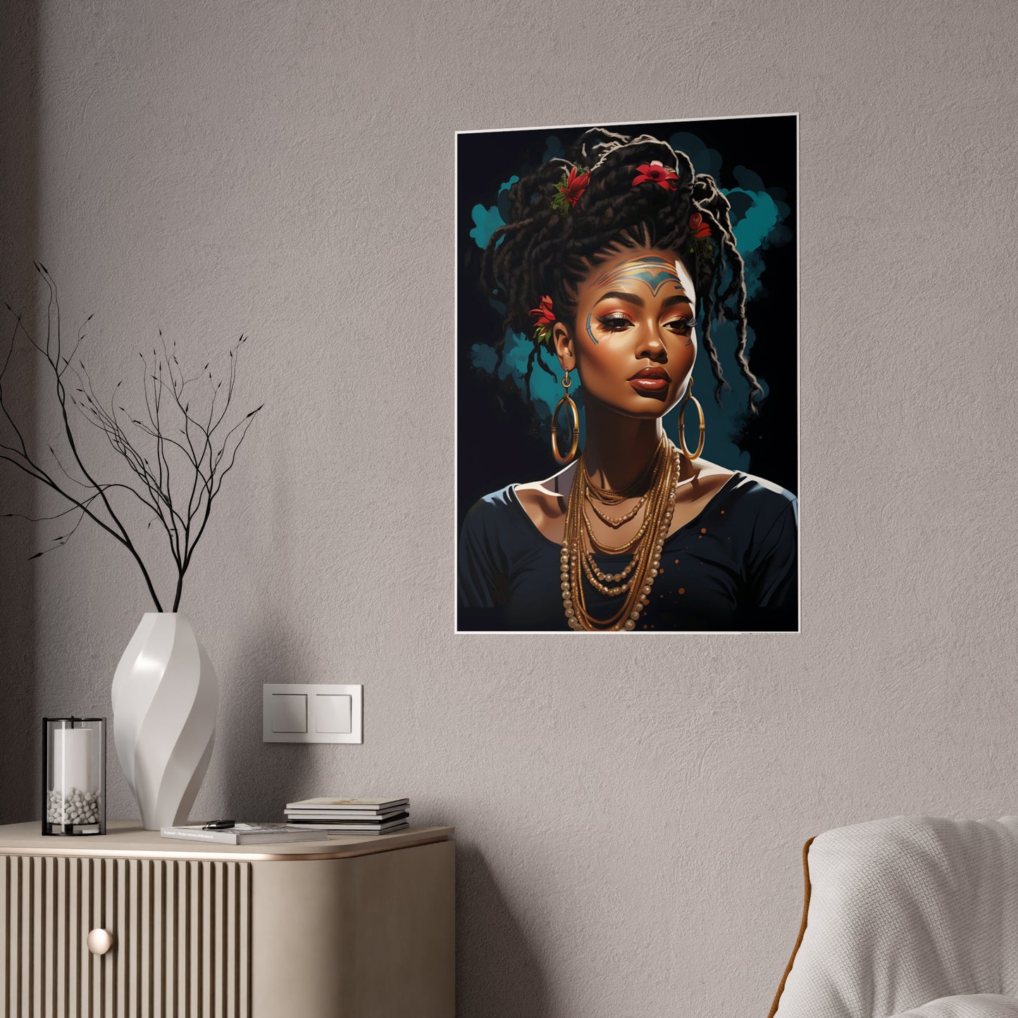 AfroArt Portrait Poster - Elegant Wall Decor for Home Styling - VYBE Shop