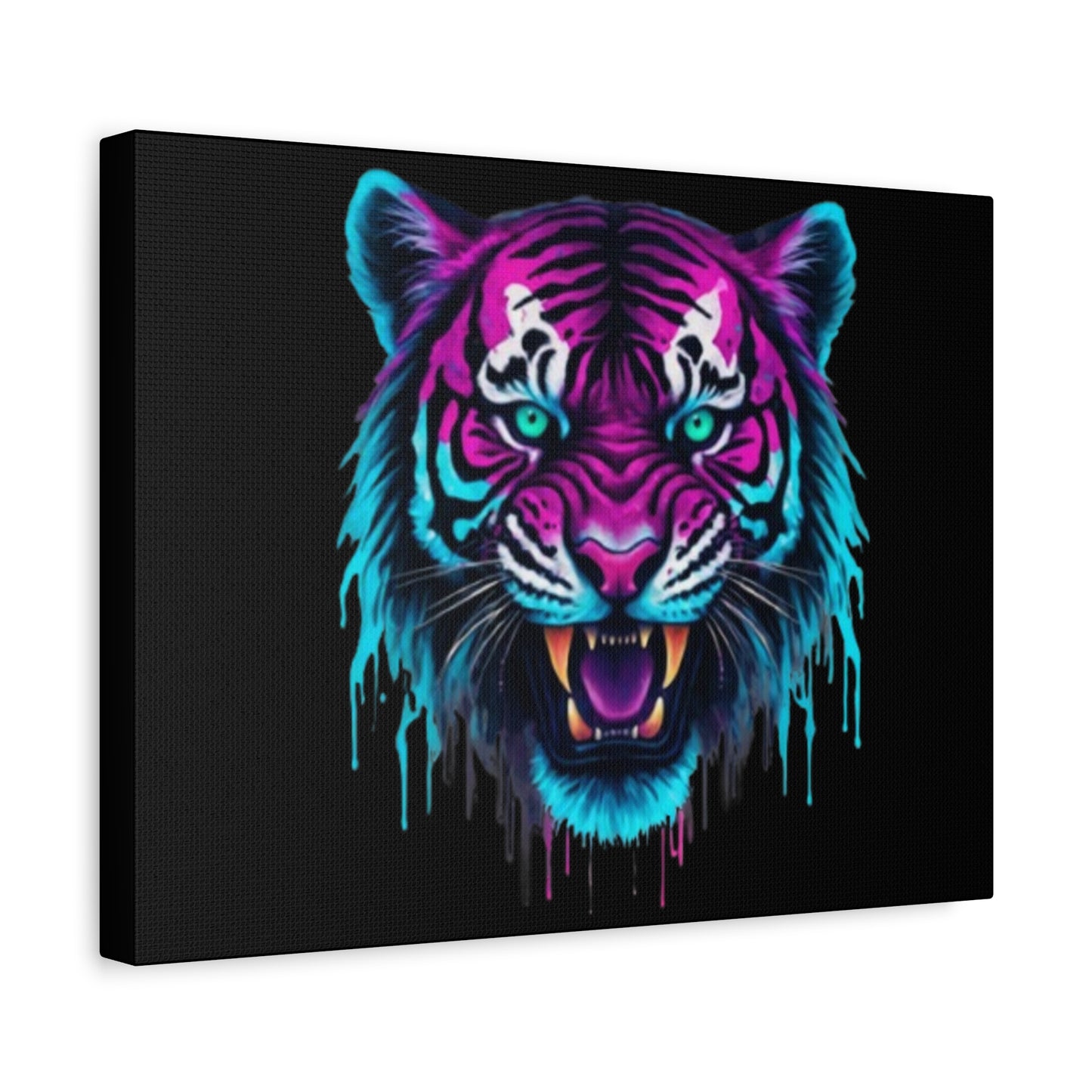 Neon Tiger Canvas Art, Wall Decor, Colorful Animal Artwork, Home Interior, Gift for Animal Lovers, Unique Wall Hanging - VYBE Shop
