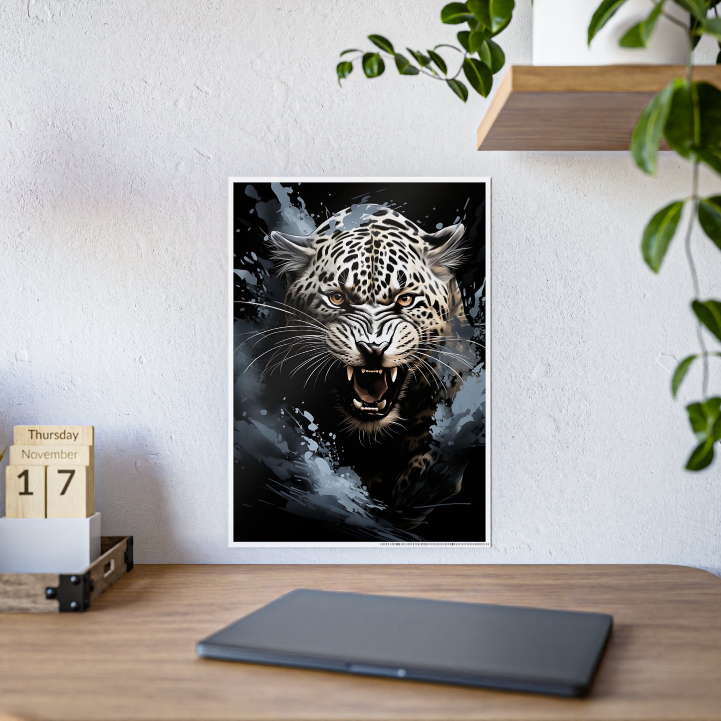 Leopard Wall Art Poster - Fierce Animal Gloss Print for Home Decor and Nature Lovers - VYBE Shop