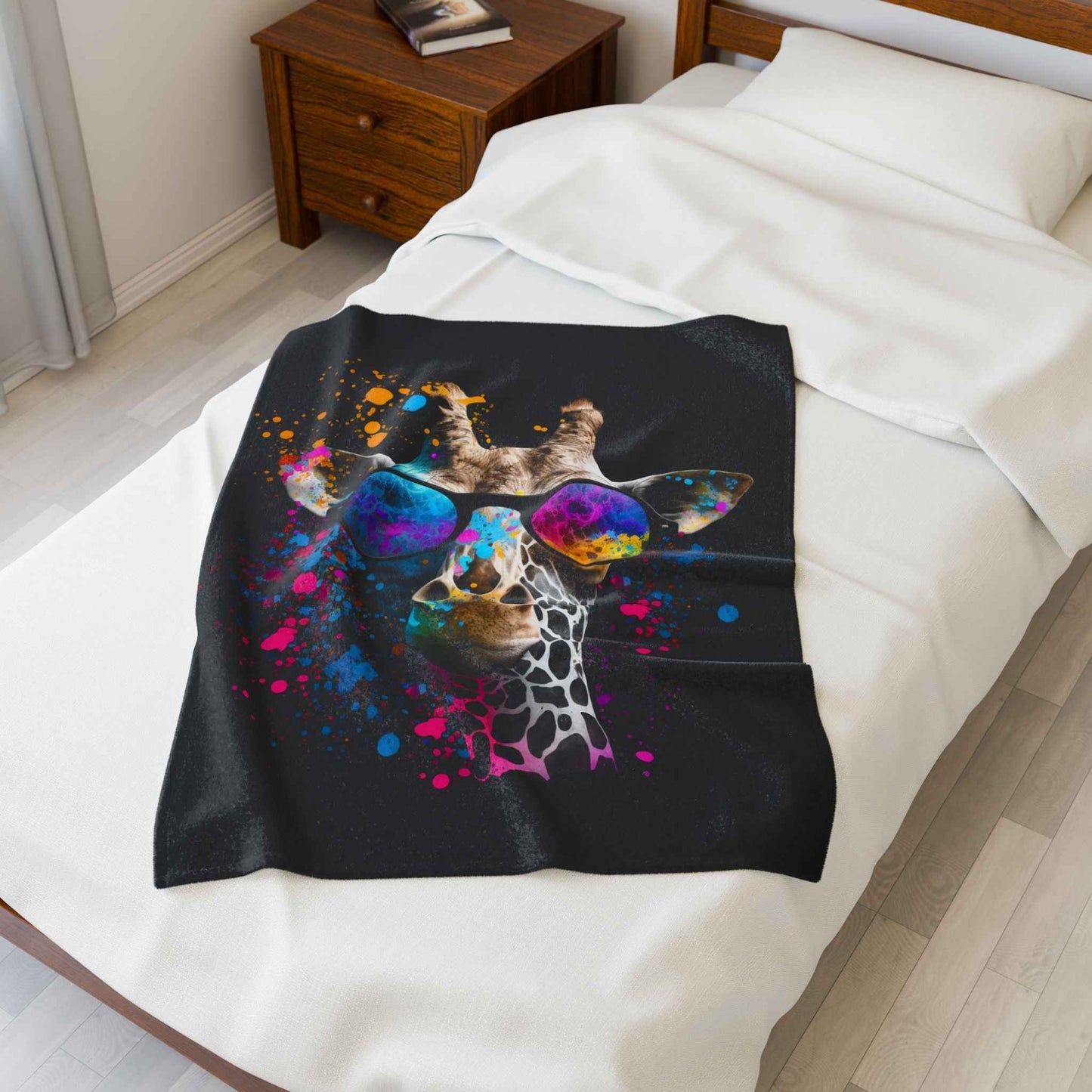 Colorful Giraffe Plush Blanket