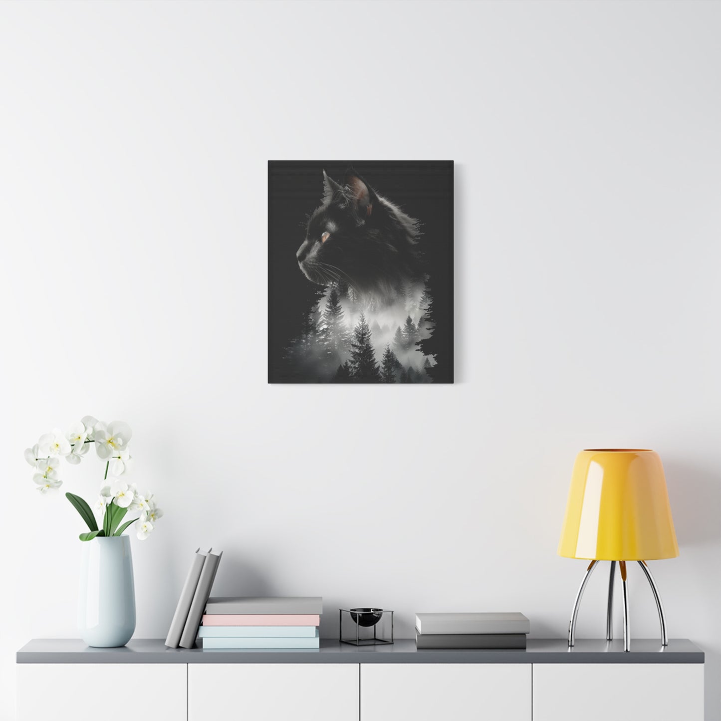 Mystical Cat Forest Canvas Print, Home Decor Art, Cat Lover Gift, Unique Wall Art, Pet Memorial - VYBE Shop