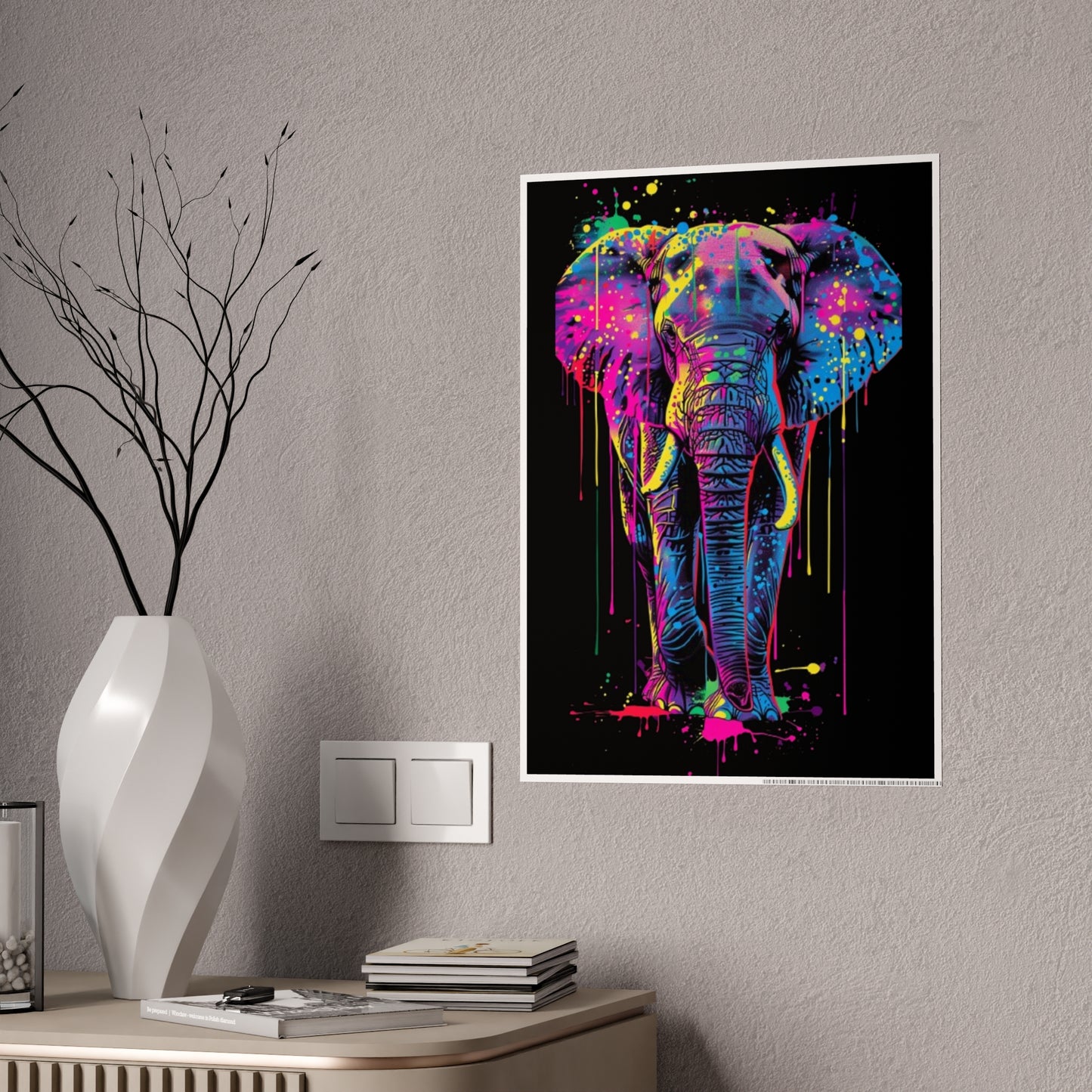 Vibrant Elephant Art Poster for Stunning Glossy Wall Decor - VYBE Shop