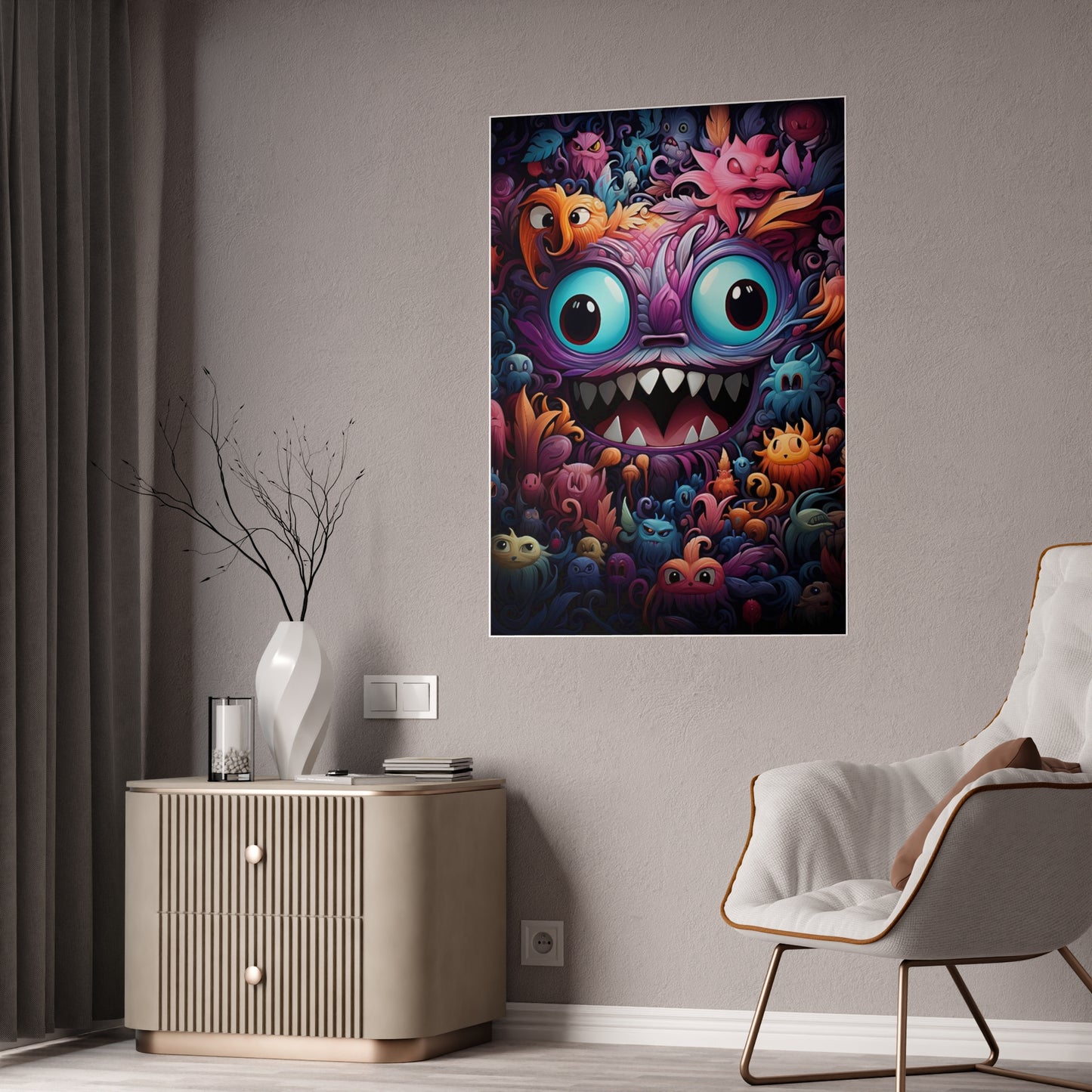 Vibrant Monster Wall Poster| Cute Decor, Kids Room Art - VYBE Shop