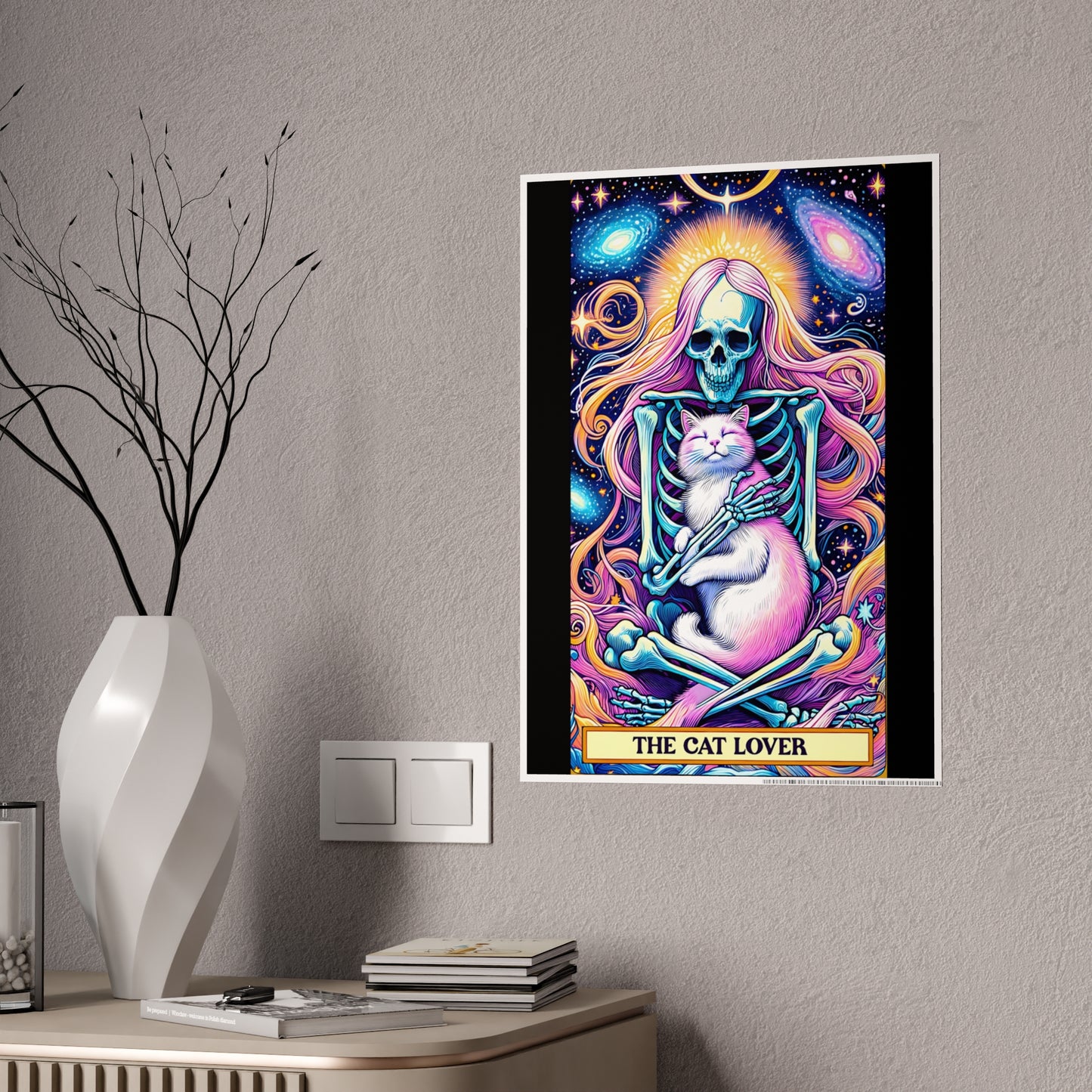 Vibrant Cat Lover Wall Art - Unique Tarot-Inspired Poster for Cat Enthusiasts - VYBE Shop