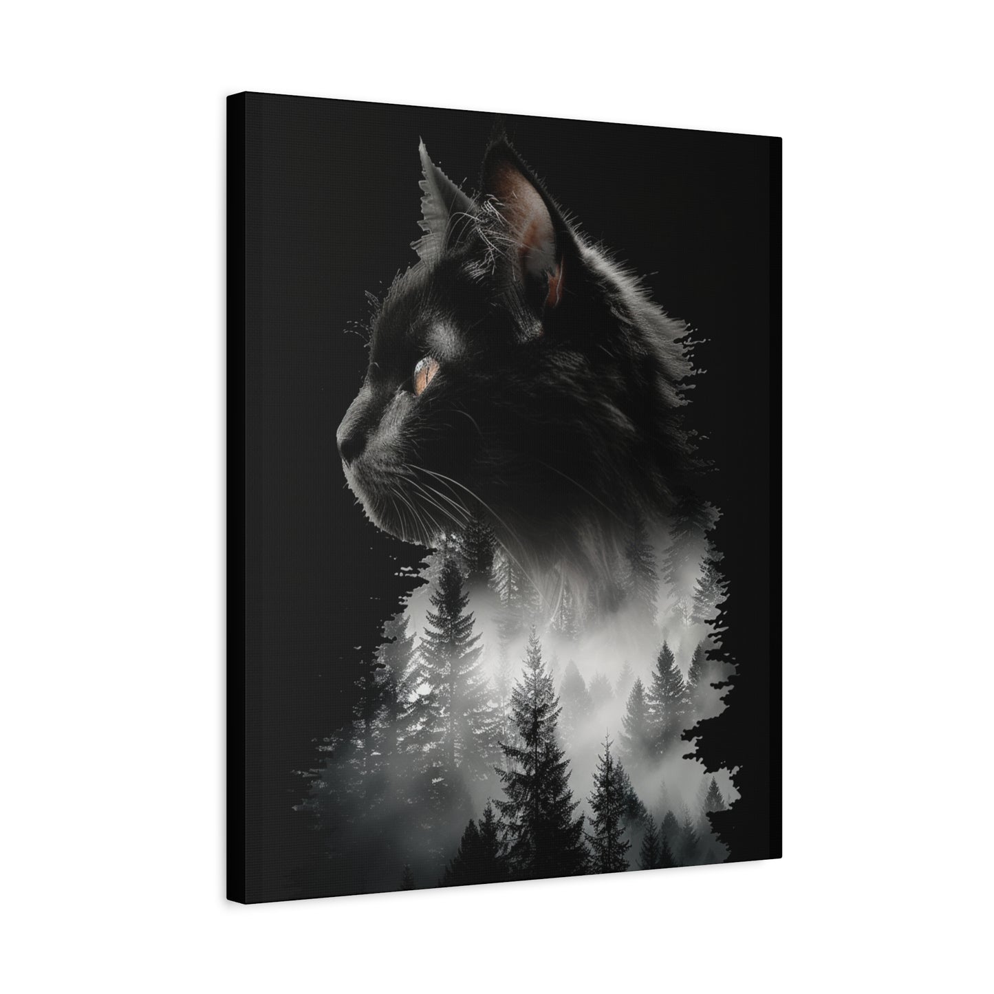 Mystical Cat Forest Canvas Print, Home Decor Art, Cat Lover Gift, Unique Wall Art, Pet Memorial - VYBE Shop