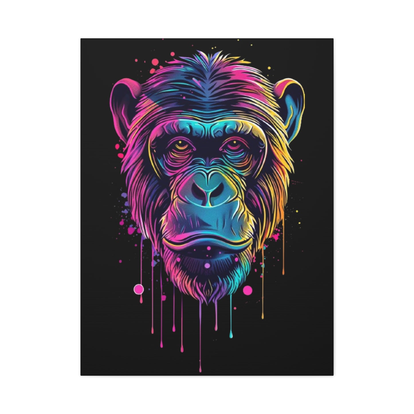 Colorful Monkey Canvas Art, Wall Decor, Animal Lover Gift, Gamer Room Design, Colorful Home Decoration - VYBE Shop