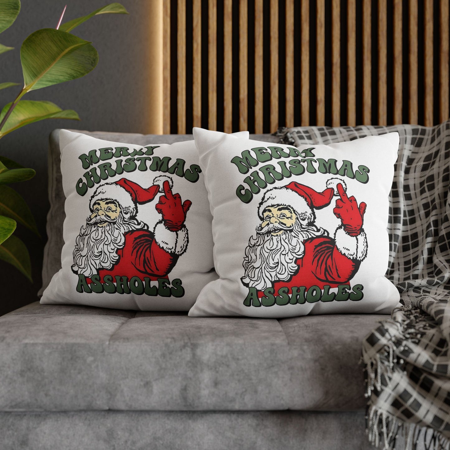 Funny Holiday Pillowcase, Merry Christmas Pillow, Quirky Christmas Decor, Santa Pillow, Gift for Friends, Home Decor - VYBE Shop