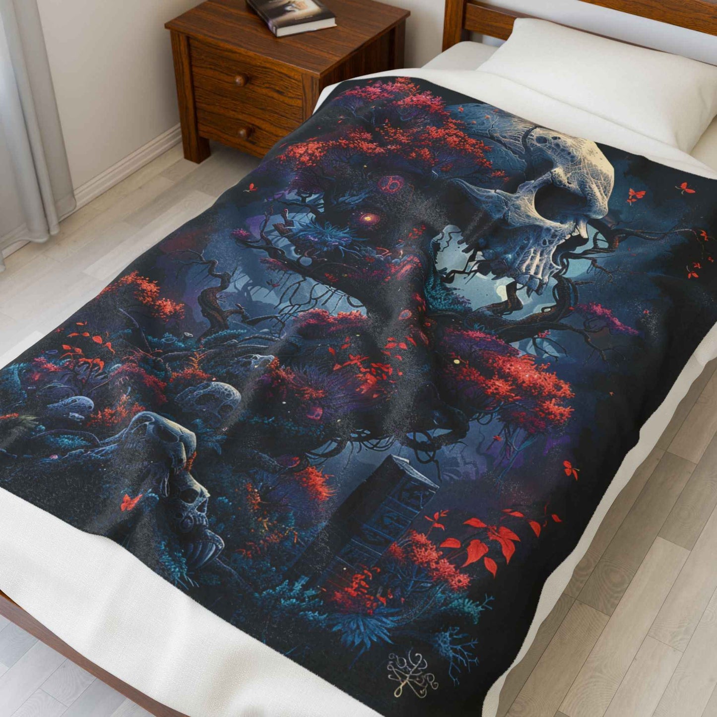 Gothic Skull Plush Blanket