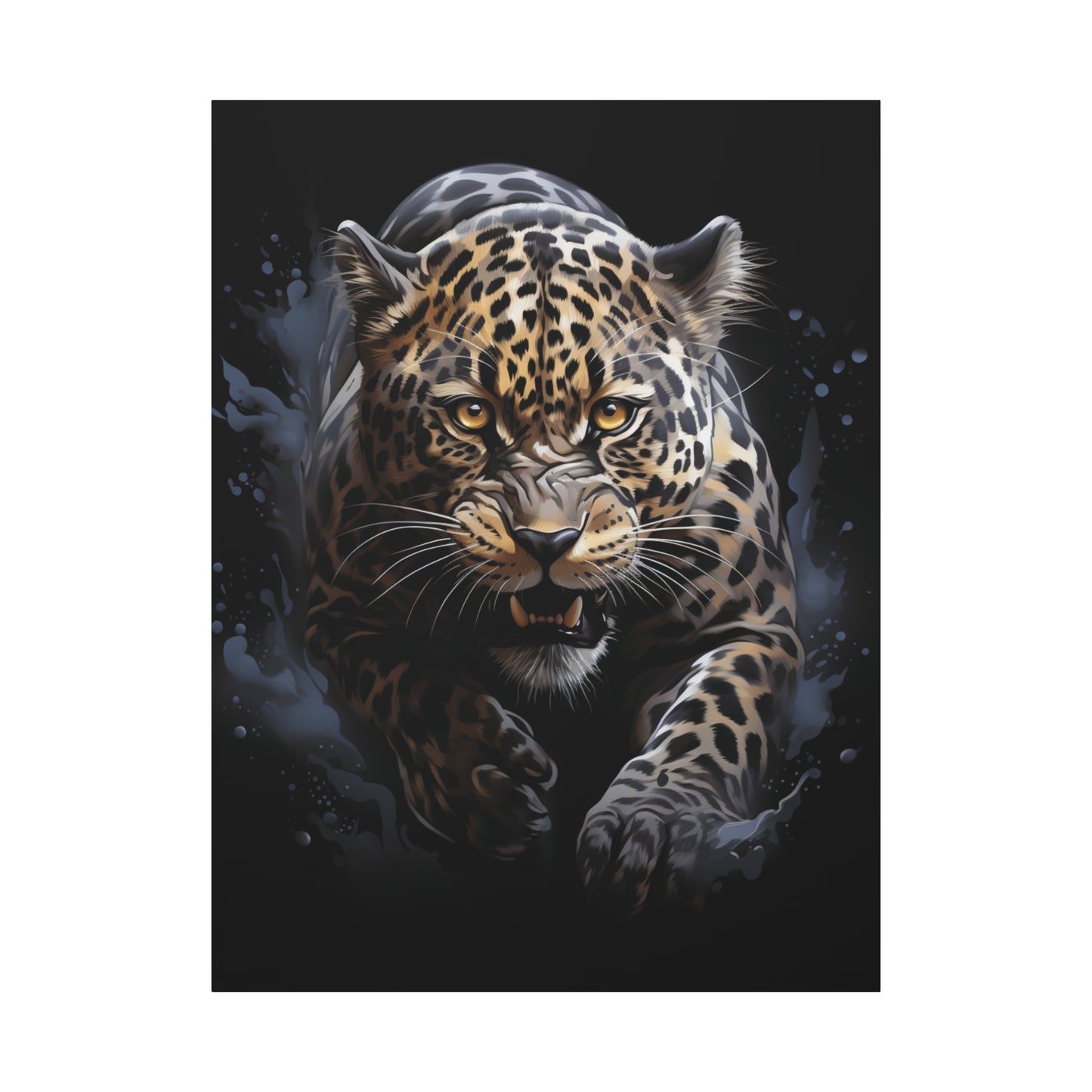 Fierce Leopard Canvas Art, Animal Print Wall Decor, Living Room Artwork, Nature Lover Gift, Wildlife Home Decor, Unique Gift Idea - VYBE Shop
