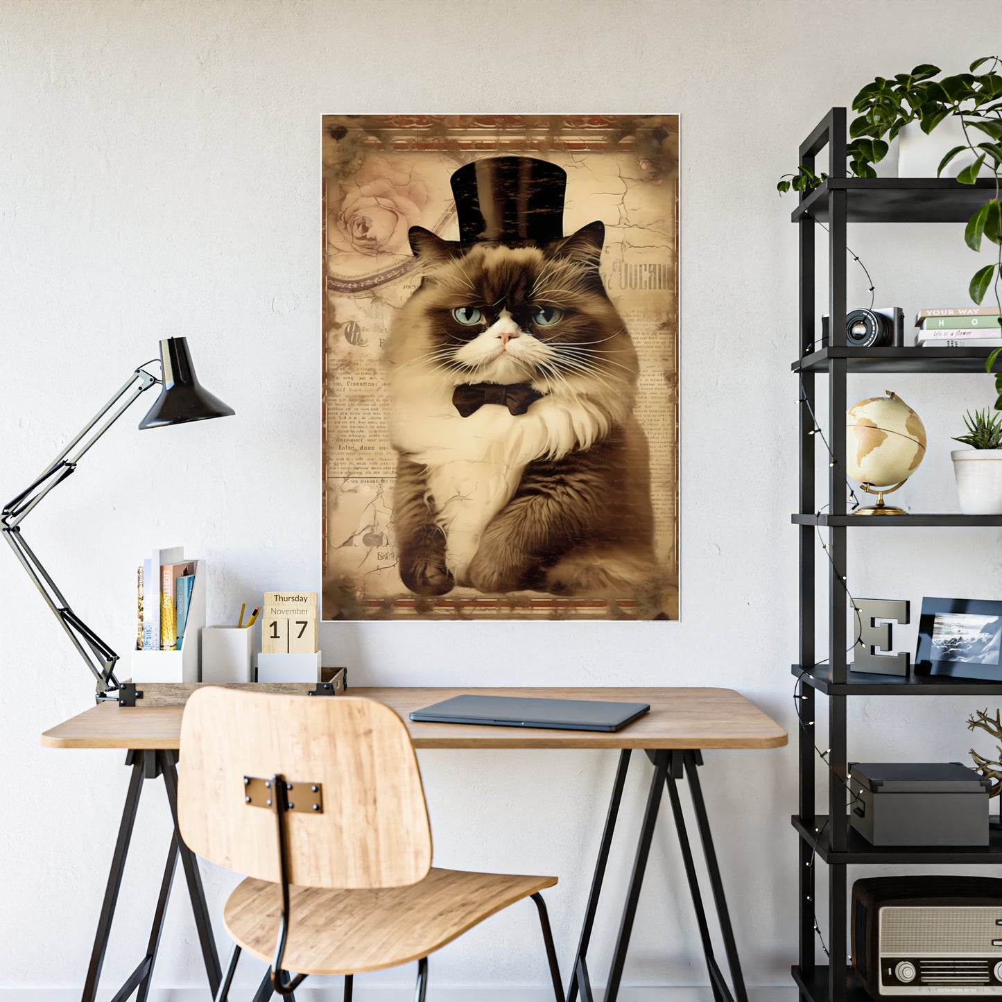 Elegant Cat Wall Art Poster, Gift for Cat Lovers - VYBE Shop