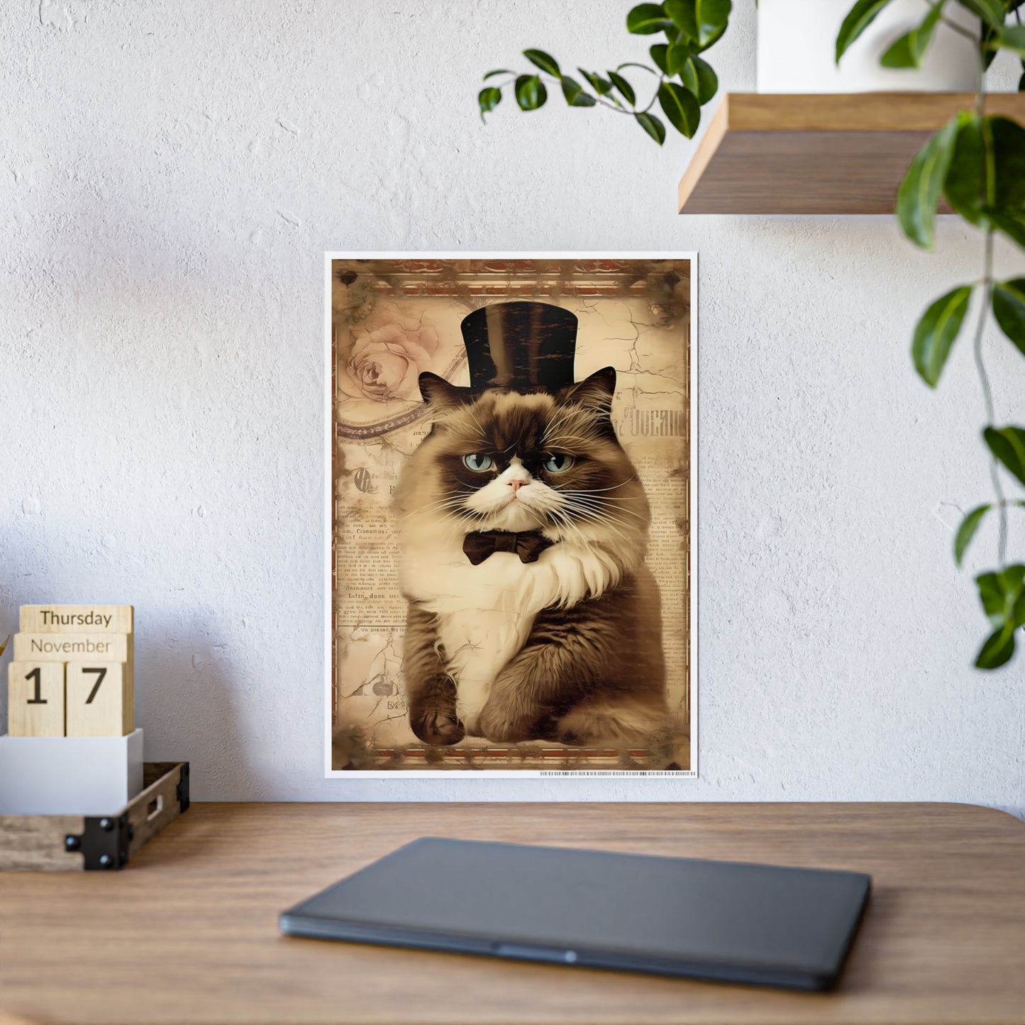 Elegant Cat Wall Art Poster, Gift for Cat Lovers - VYBE Shop
