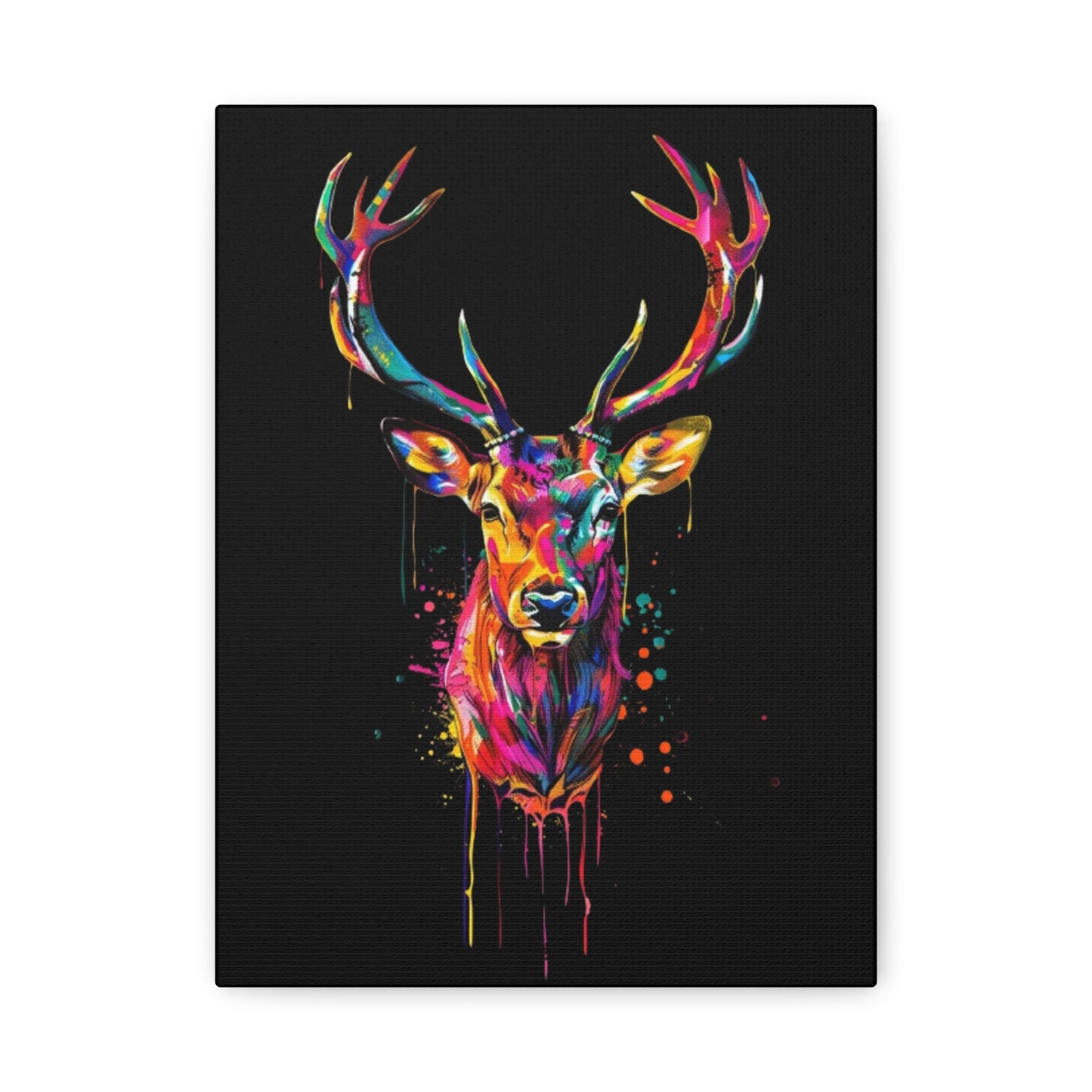 Neon Deer Design Matte Canvas Framed Print - VYBE Shop