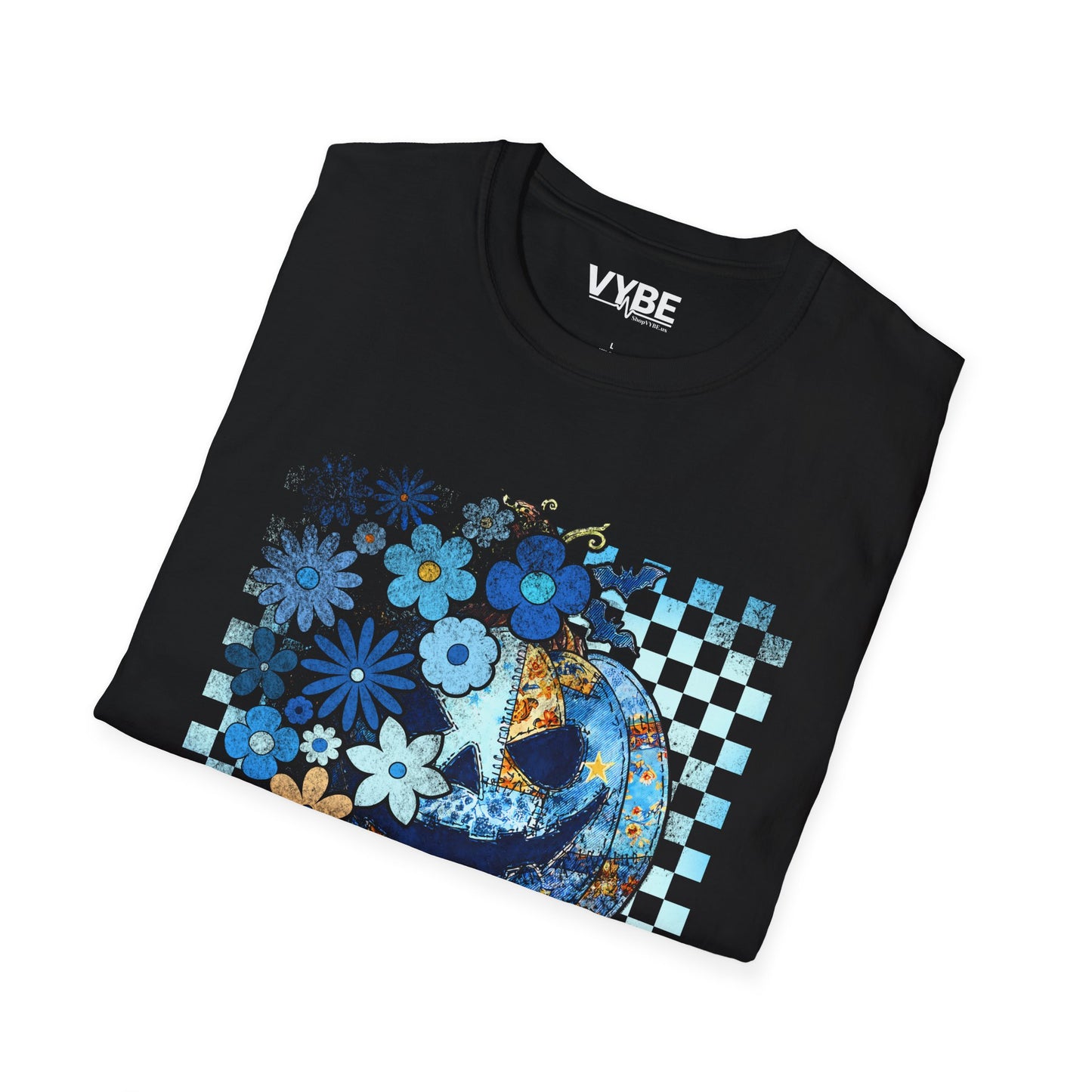 Floral Blue Vibe Fall T-Shirt - VYBE