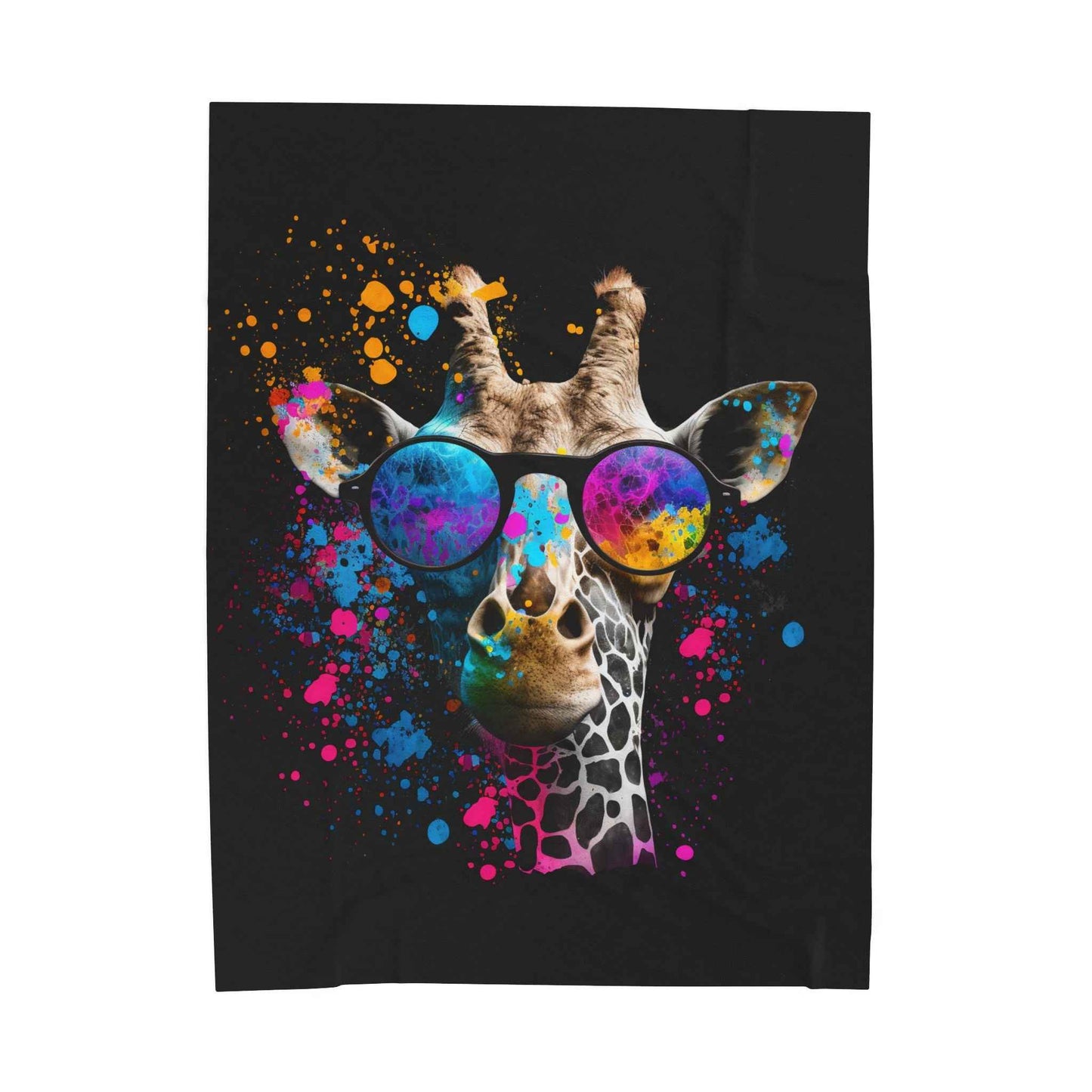 Colorful Giraffe Plush Blanket