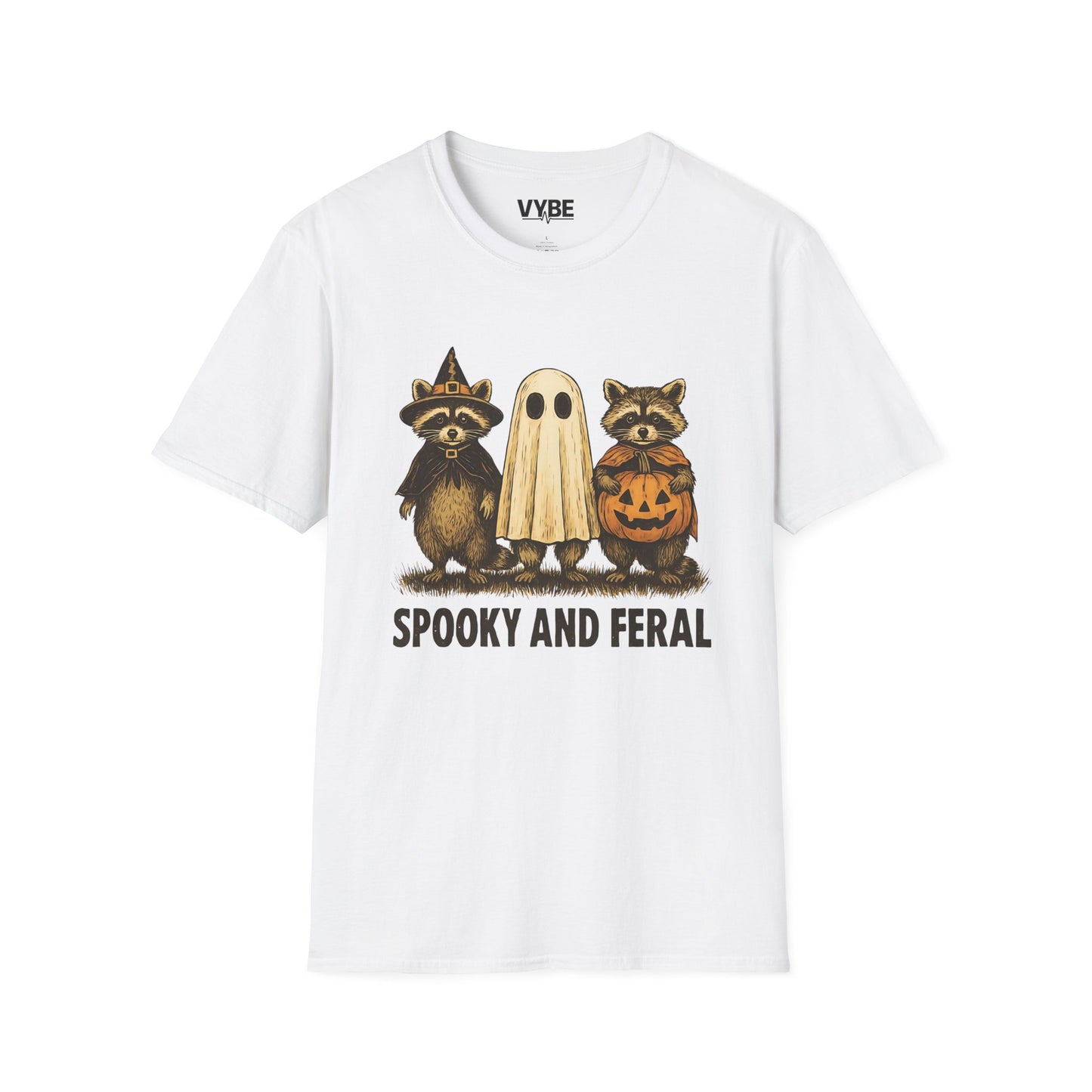 Halloween- Themed T-Shirt, Spooky and Feral Design, Unisex Casual Wear, Fall Outfit, Gift for Halloween Lovers - VYBE Shop