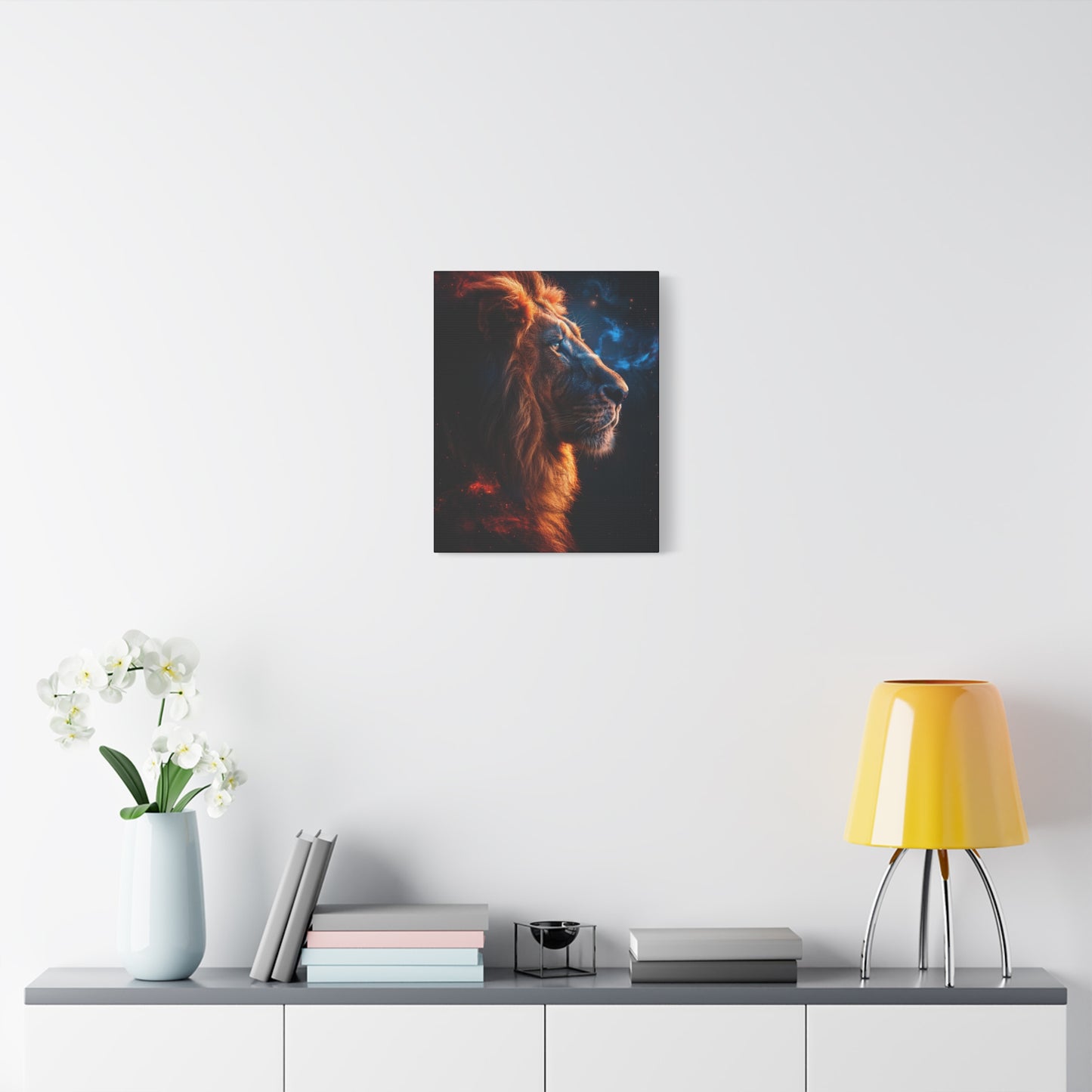 Galactic Lion Canvas Art Print, Cosmic Wall Decor, Animal Lover Gift, Unique Home Decoration, Inspirational Artwork - VYBE Shop