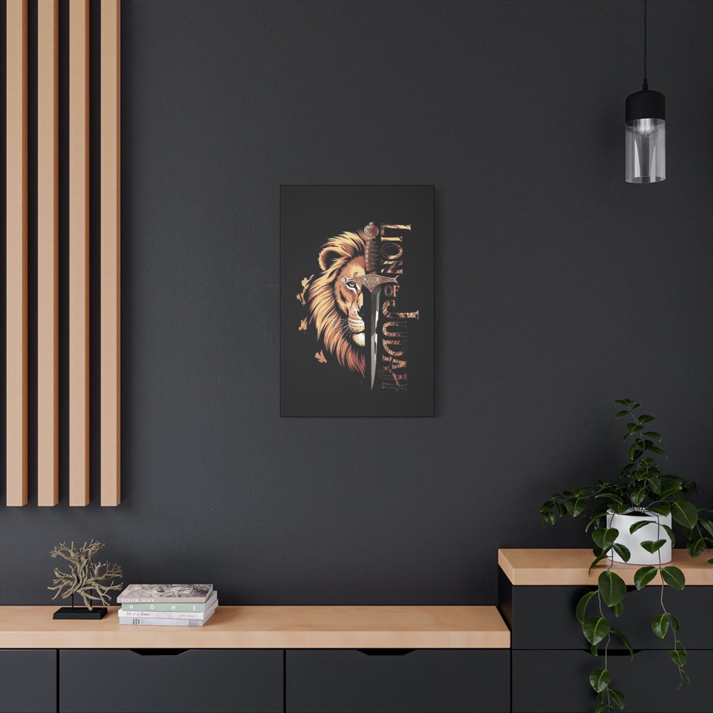 Reigion- Lion of Judah Canvas Art, Bold Wall Decor for Faith and Inspiration, Religious Home Decor, Lion Artwork, Spiritual Wall Art - VYBE Shop