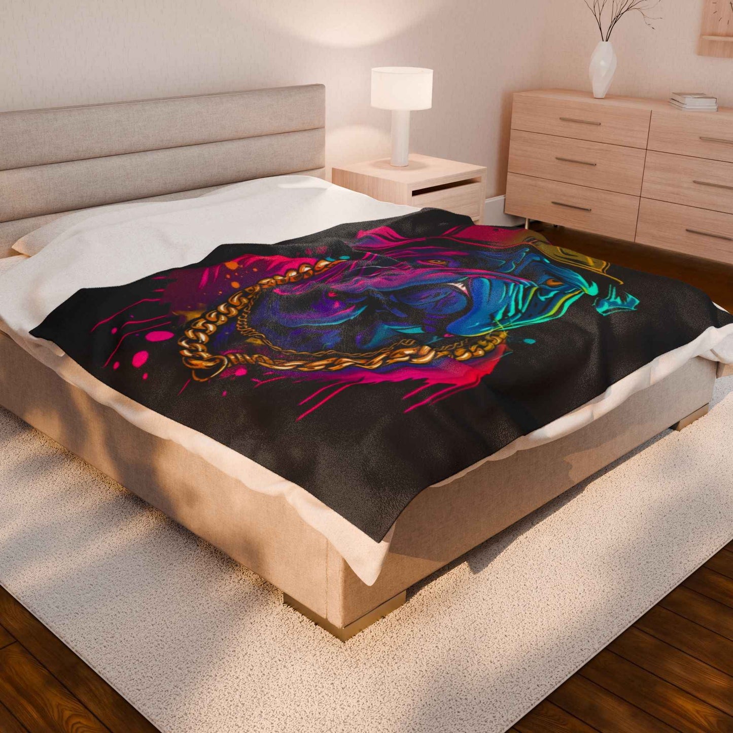 Colorful Dog-Themed Blanket