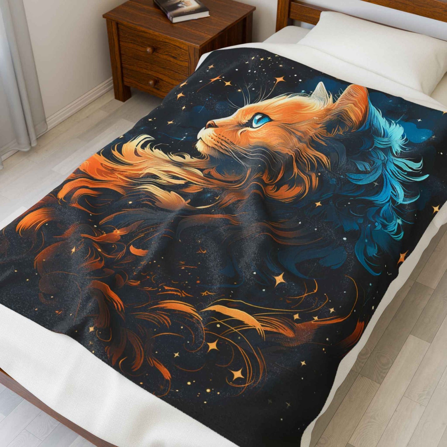 Cosmic Cat Plush Blanket