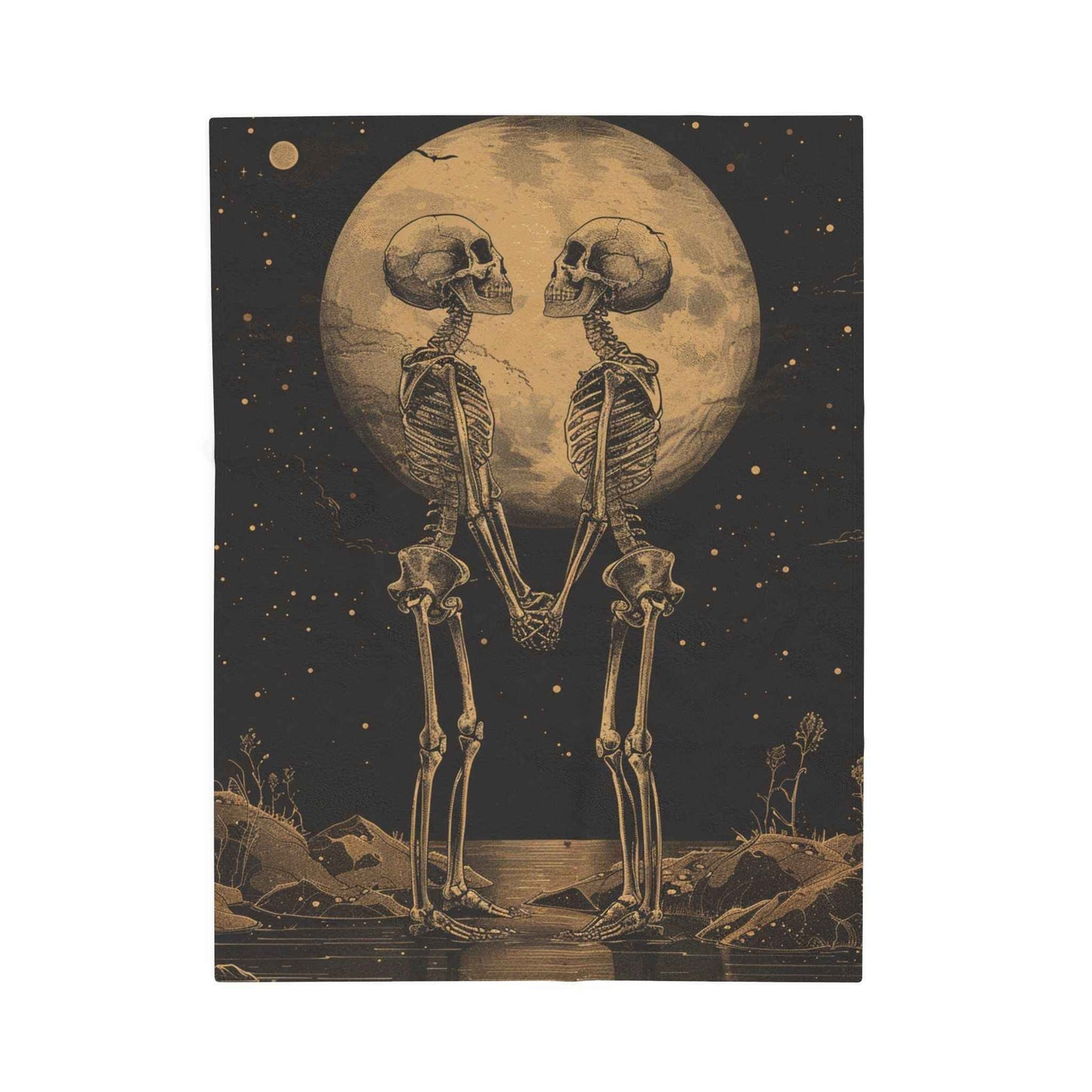 Romantic Skeleton Plush Blanket for Cozy Nights