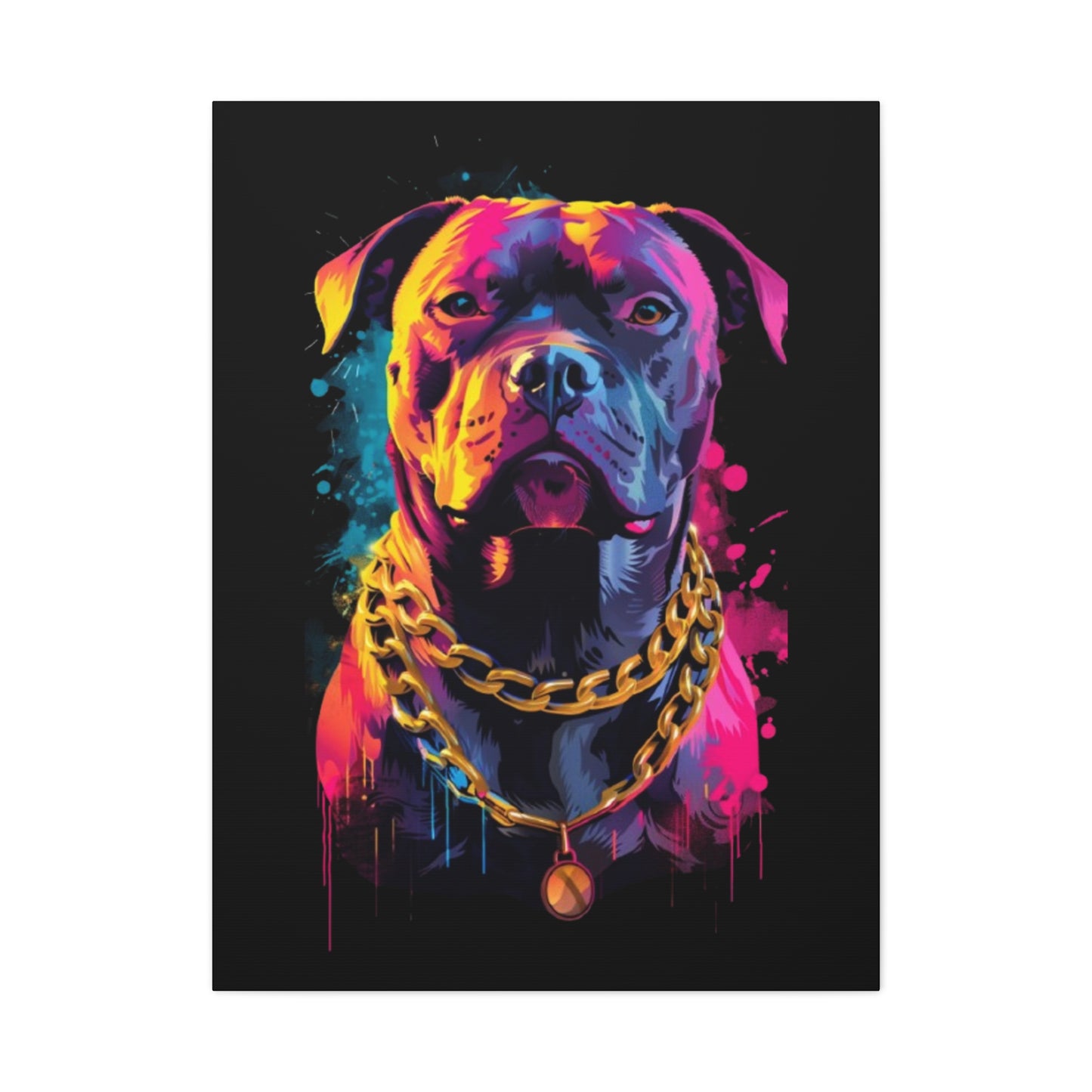 Vibrant Dog Portrait Canvas Art, Dog Lover Gift, Home Decor, Unique Wall Art, Pet Memorial Decoration, Colorful Art Print - VYBE Shop