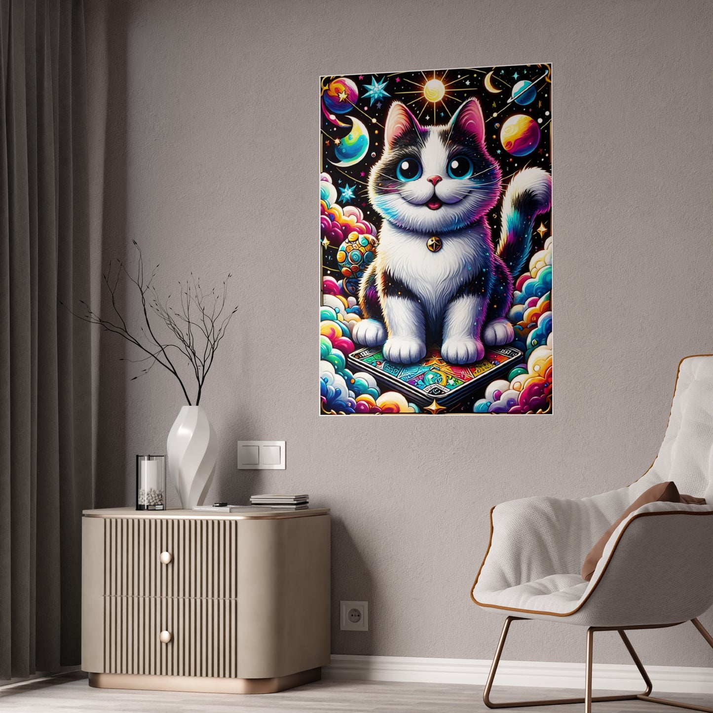 Cosmic Cat Posters - Colorful Wall Art for a Whimsical Home - VYBE Shop