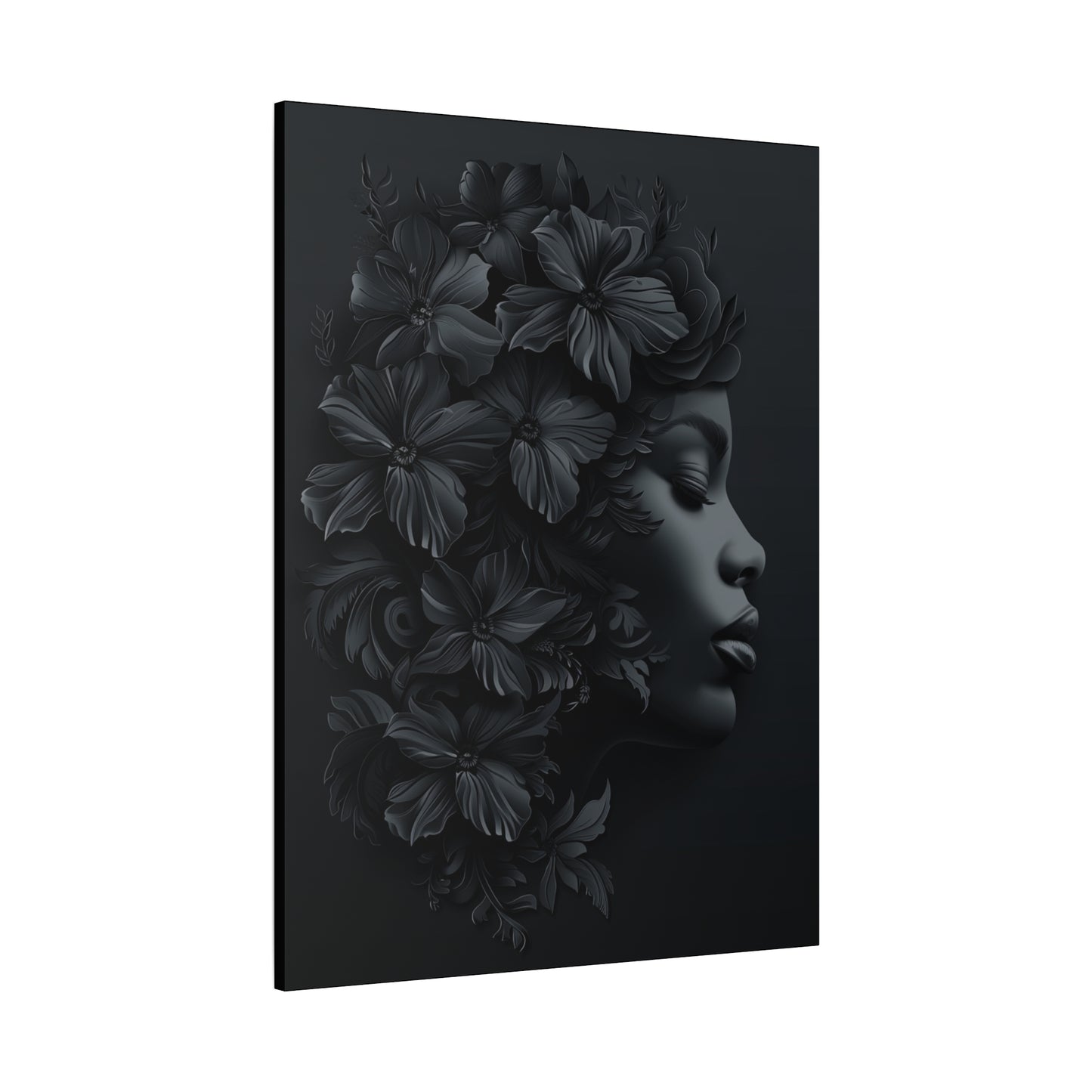 Elegant Floral Canvas Wall Art, Modern Home Decor, Black and White Art, Contemporary Living Room Decor, Gift for Her, Minimalist Art - VYBE Shop