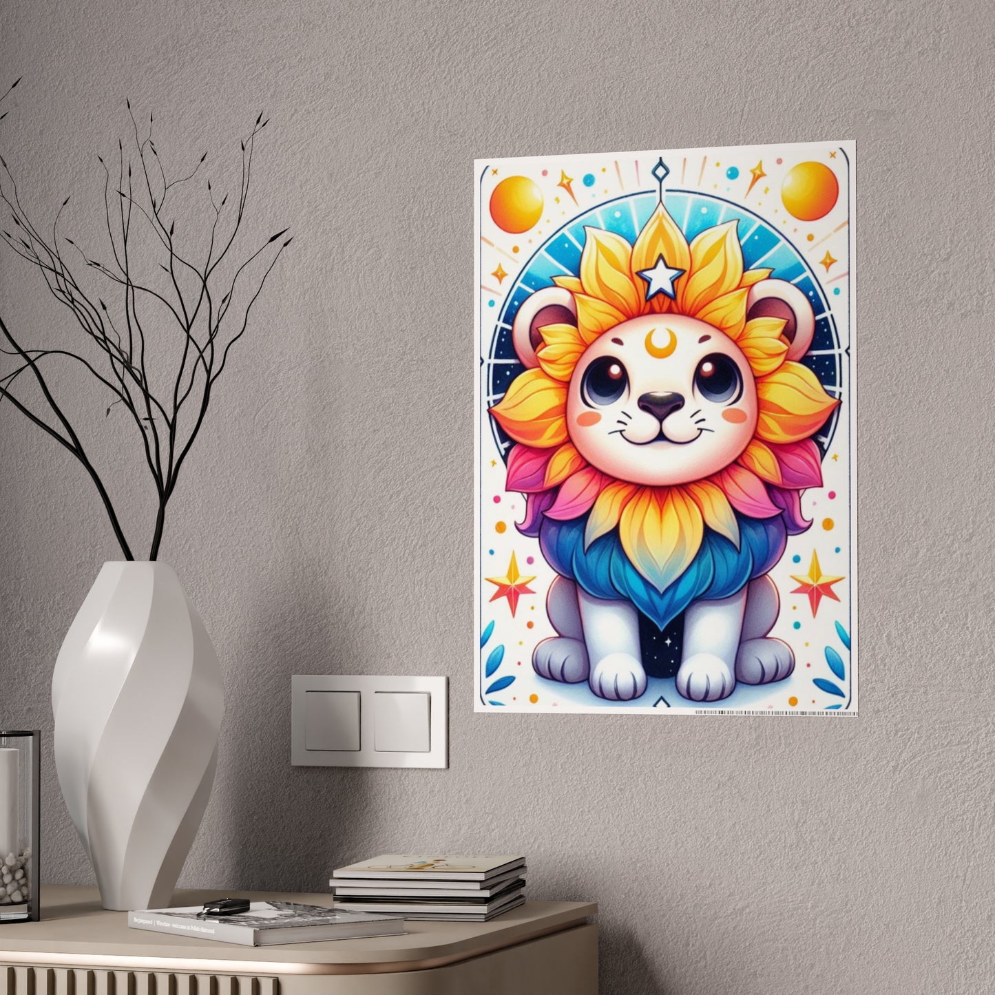 Colorful Lion Art Print Poster - Glossy Wall Decor for Vibrant Spaces - VYBE Shop