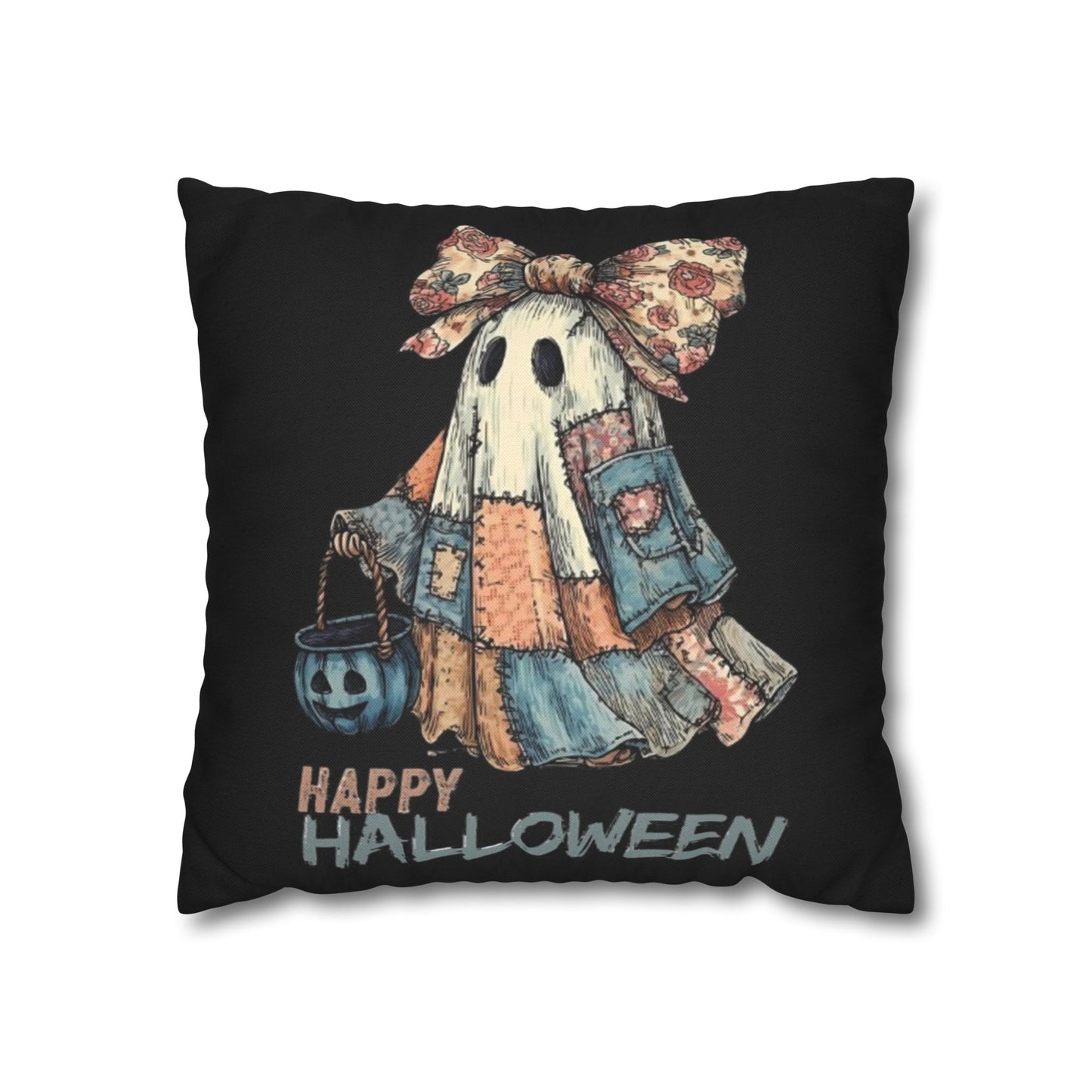 Halloween Ghost Pillowcase, Decorative Cushion Cover, Spooky Home Decor, Fall Gift, Cozy Halloween Accent, Autumn Decoration - VYBE Shop
