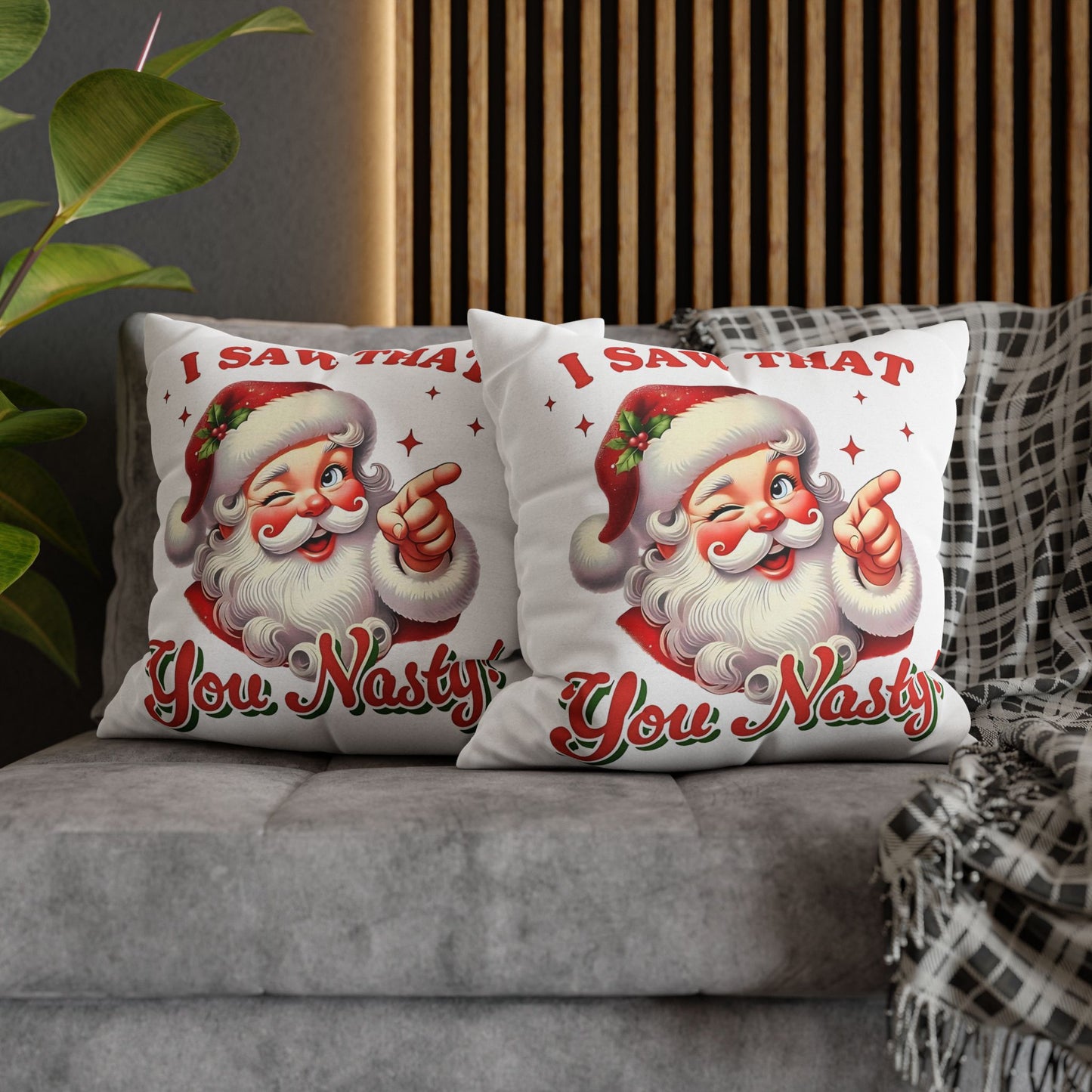 Santa's Naughty List Pillowcase - Funny Holiday Decor and Christmas Gift for Couch Decor - VYBE Shop