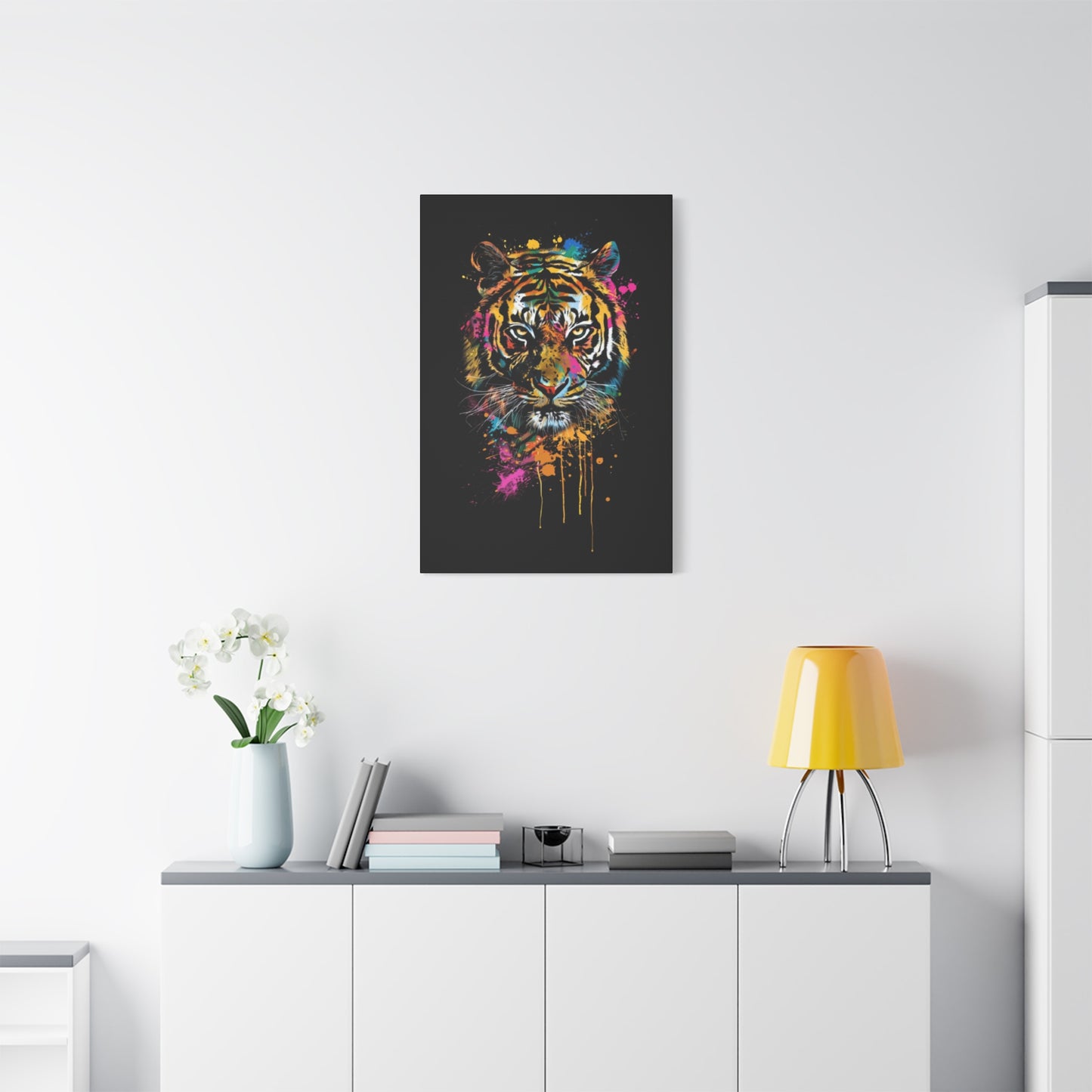 Neon Tiger Canvas Art, Colorful Wall Décor, Modern Home Decor, Wildlife Art, Gift for Animal Lovers - VYBE Shop