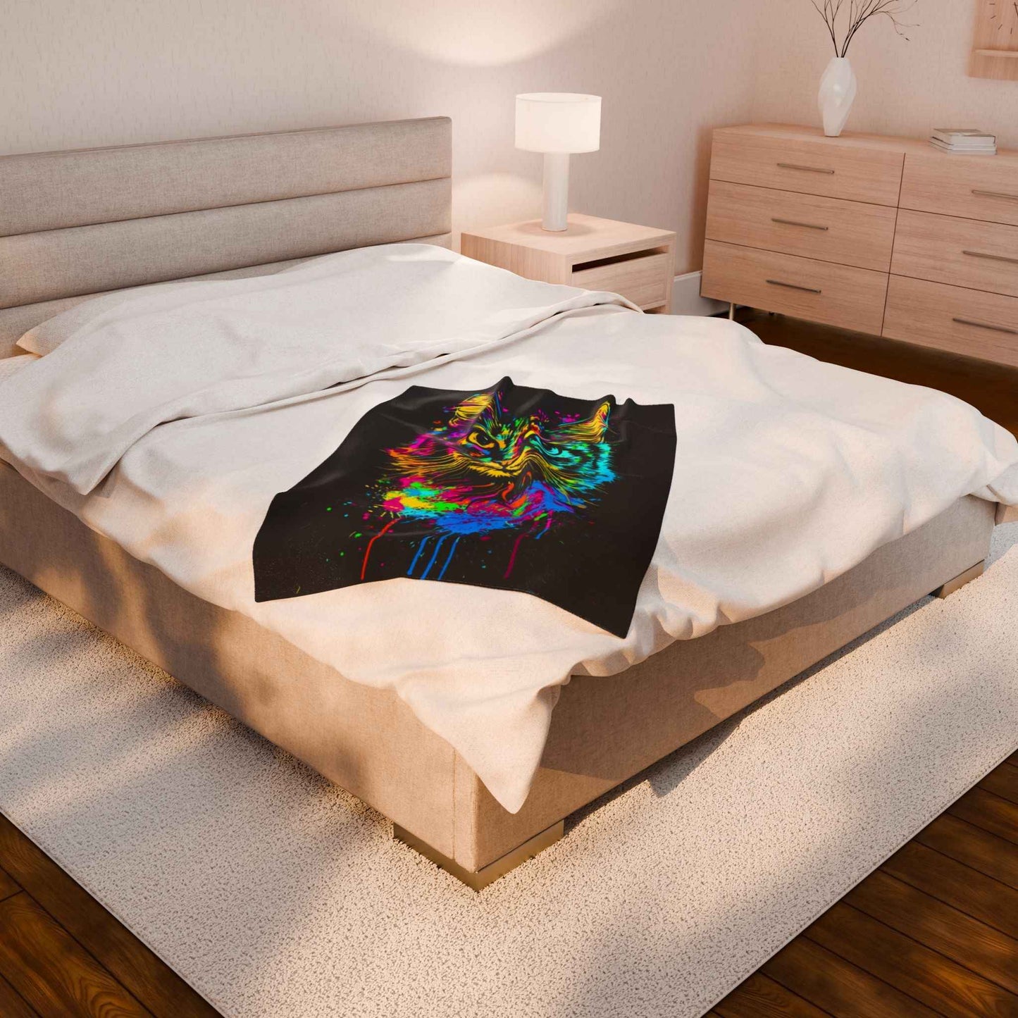 Colorful Cat Plush Blanket
