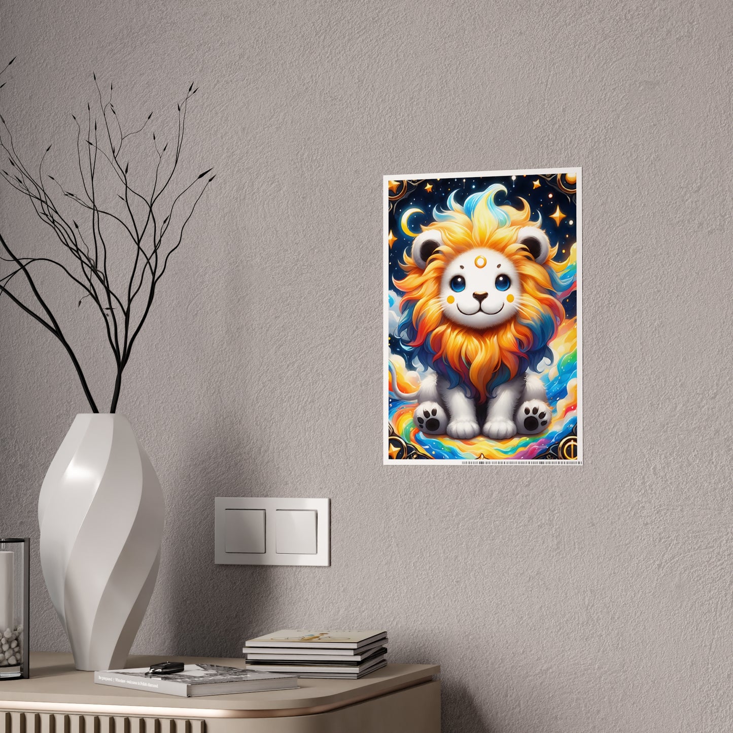 Cute Lion Wall Decor - Colorful Art Gloss Poster for Vibrant Home Decor - VYBE Shop
